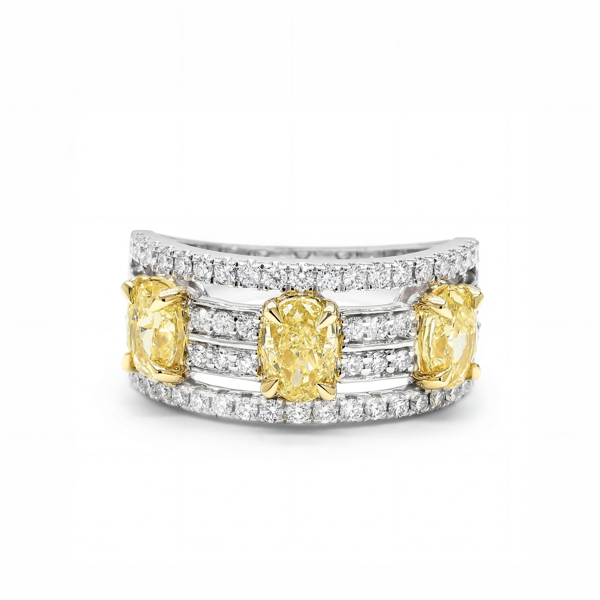 Natural Yellow Oval & White Diamond Band product image 1