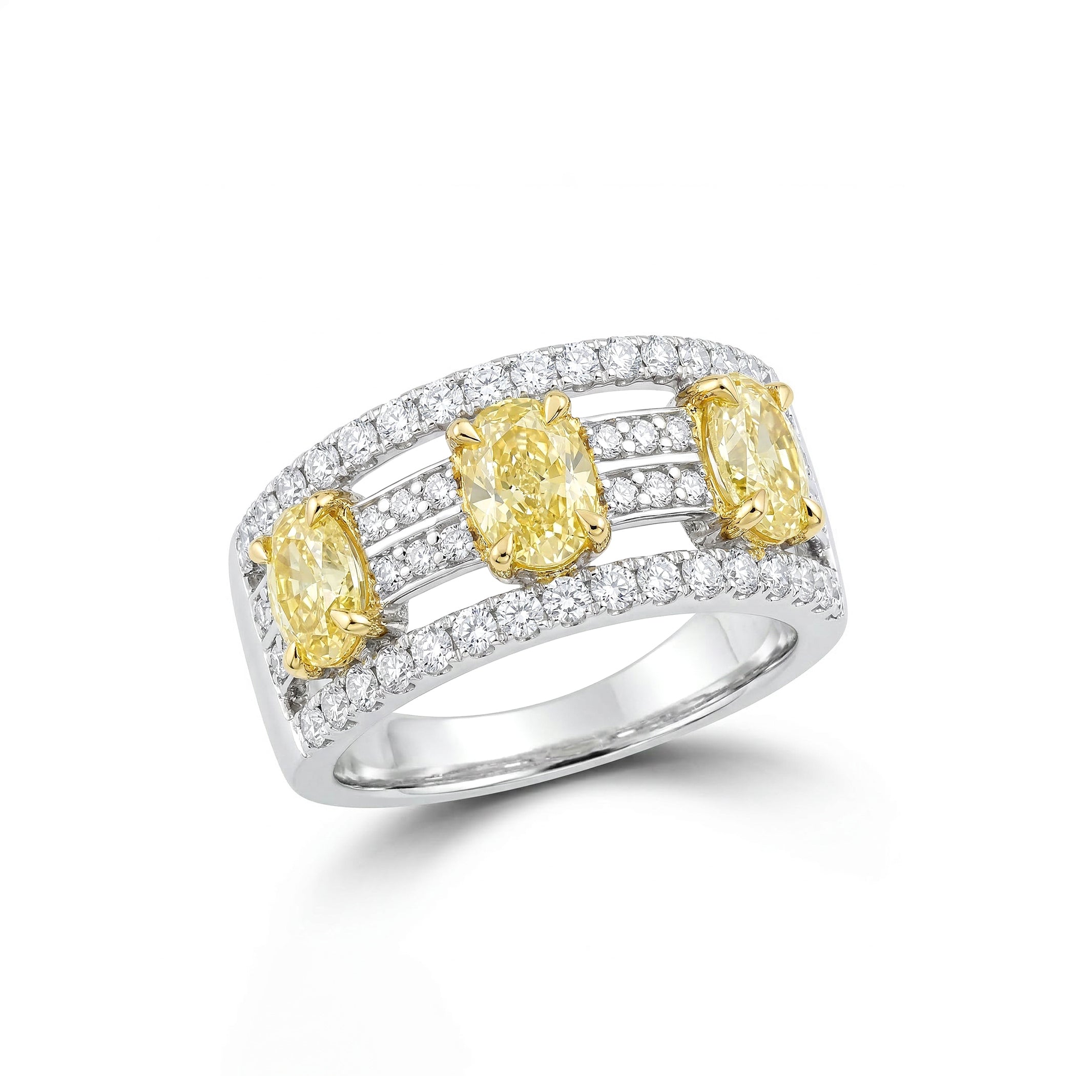 Natural Yellow Oval & White Diamond Band product image 2