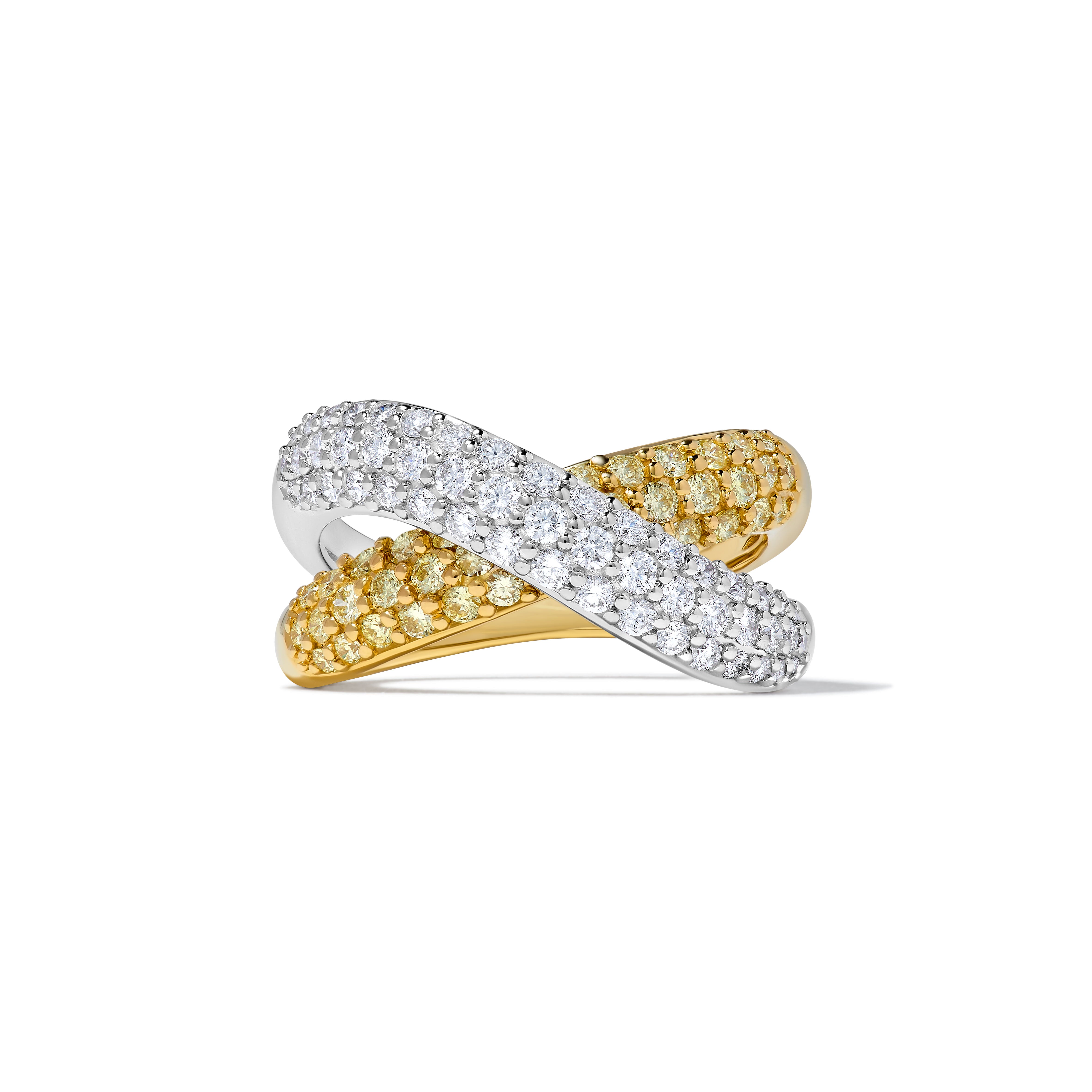 Yellow & White Round Cut Diamond Ring SR0088GP