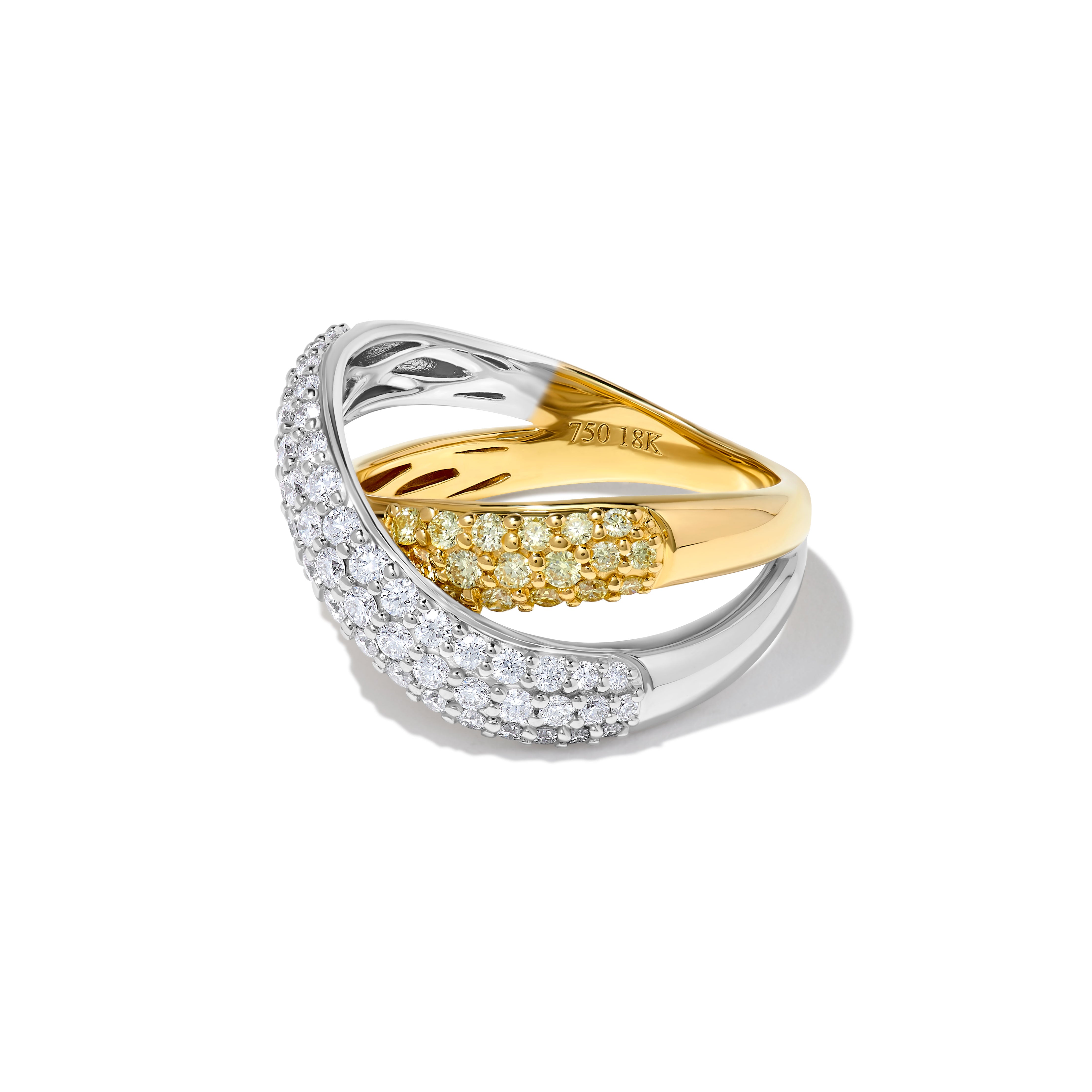 Yellow & White Round Cut Diamond Ring SR0088GP