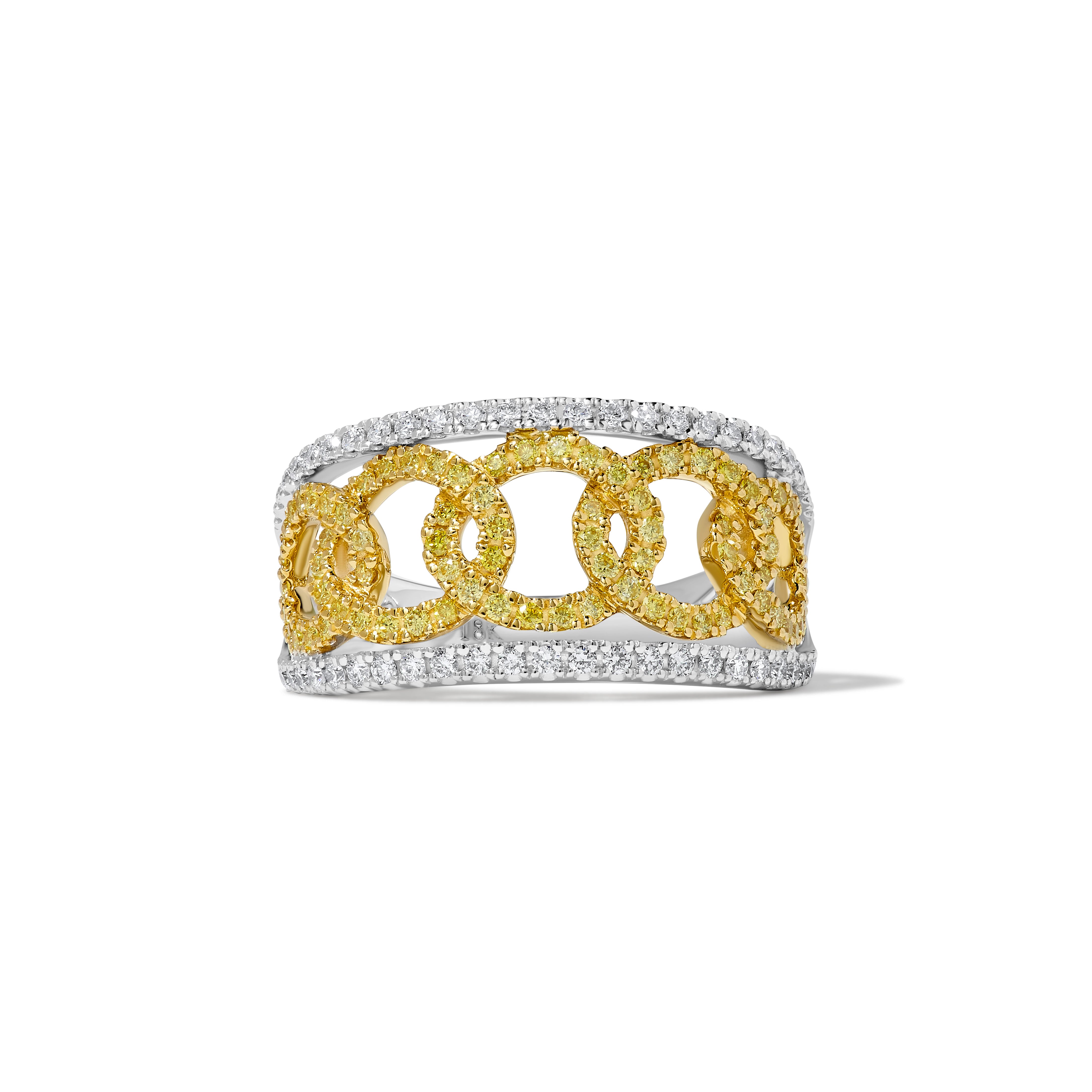 Yellow & White Round Diamond Ring SR0092GP