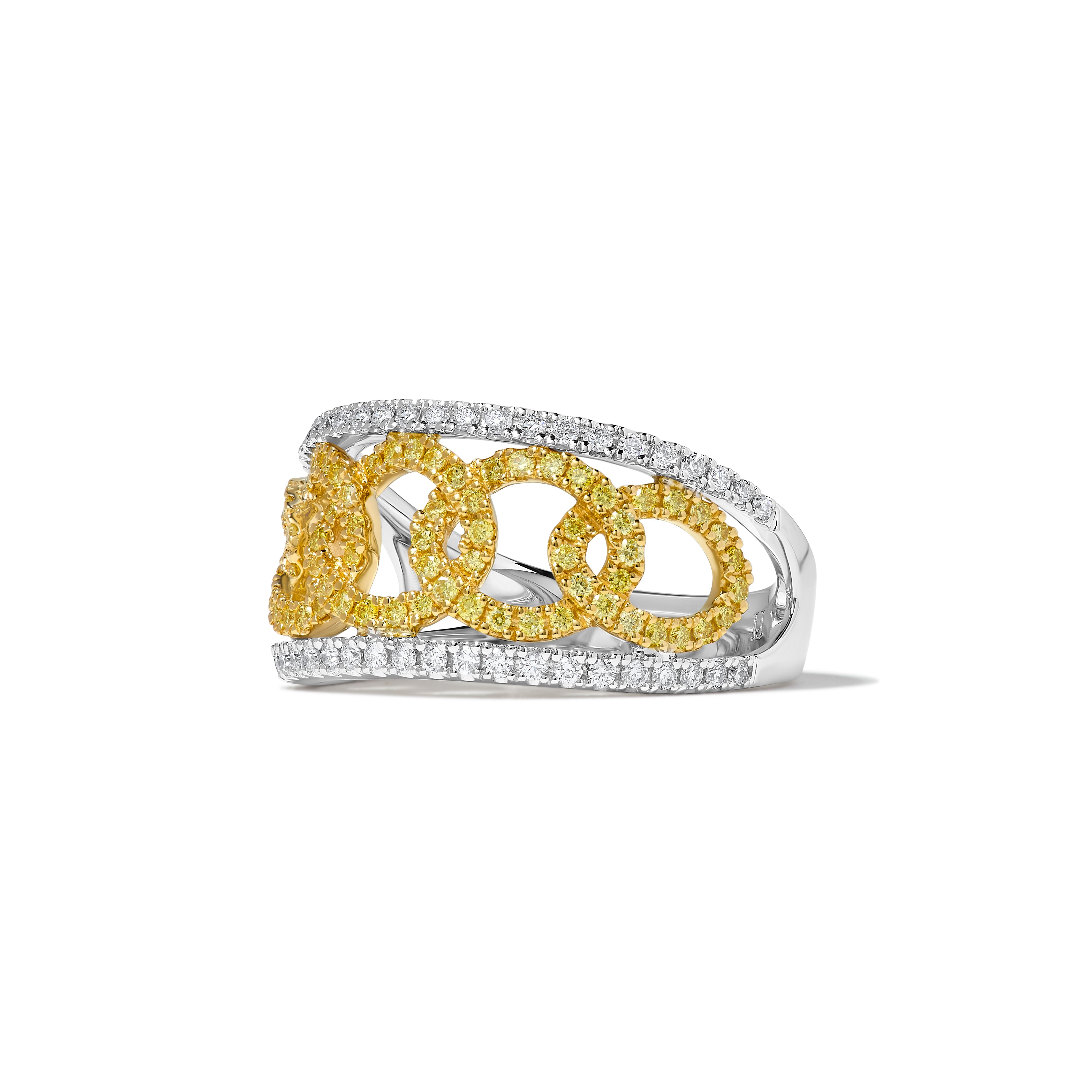 Yellow & White Round Diamond Ring SR0092GP