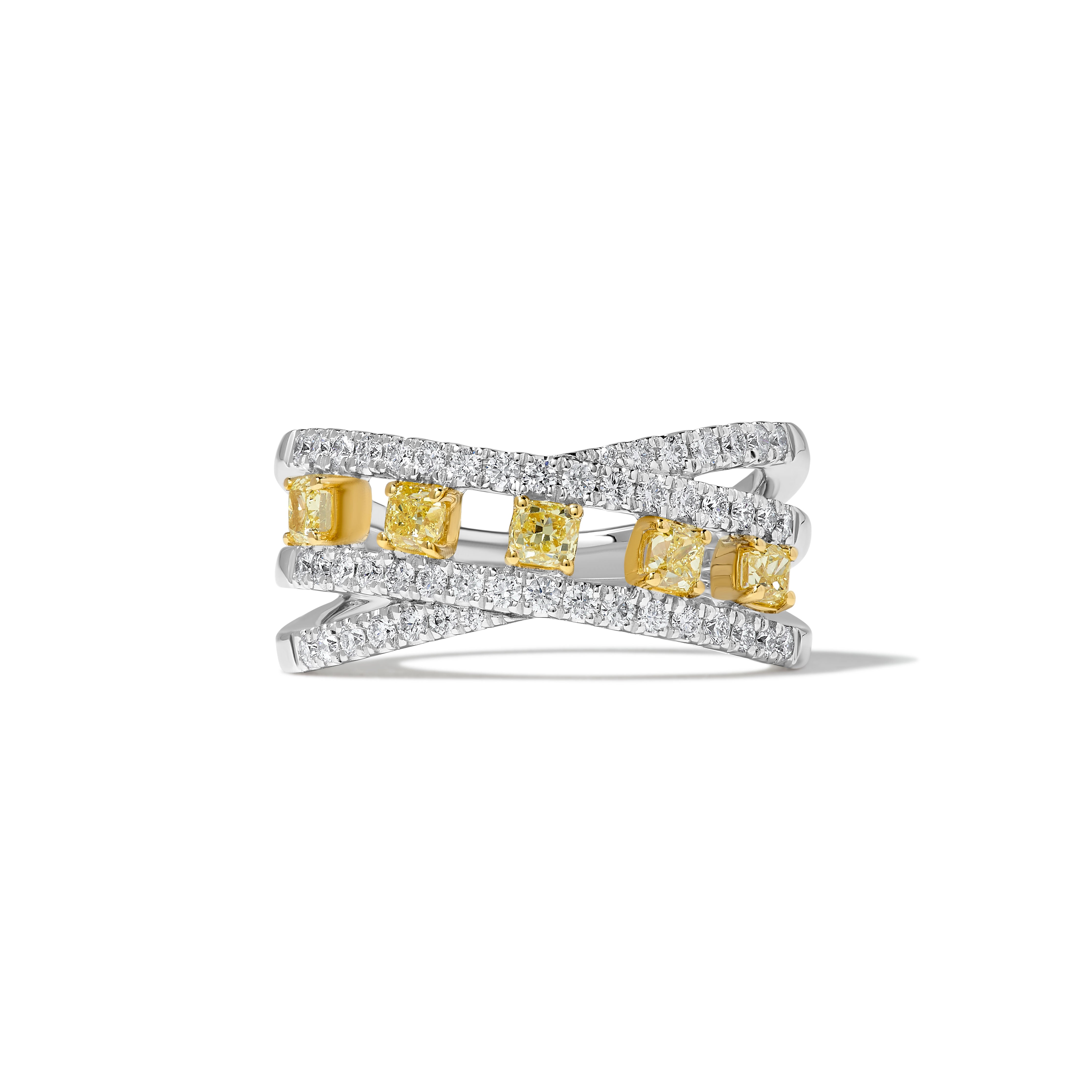 Yellow & White Round Diamond Ring SR0093GP