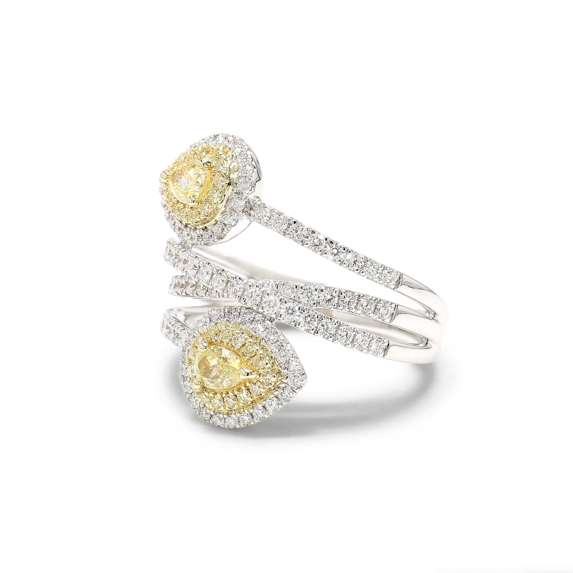 Natural Yellow Pear Diamond Crossover Ring product image 2