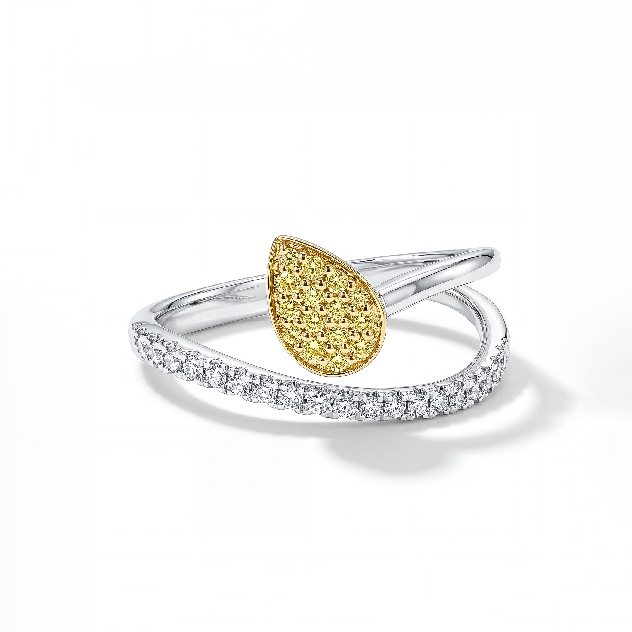 Natural Yellow Pave Diamond Crossover Ring product image 1