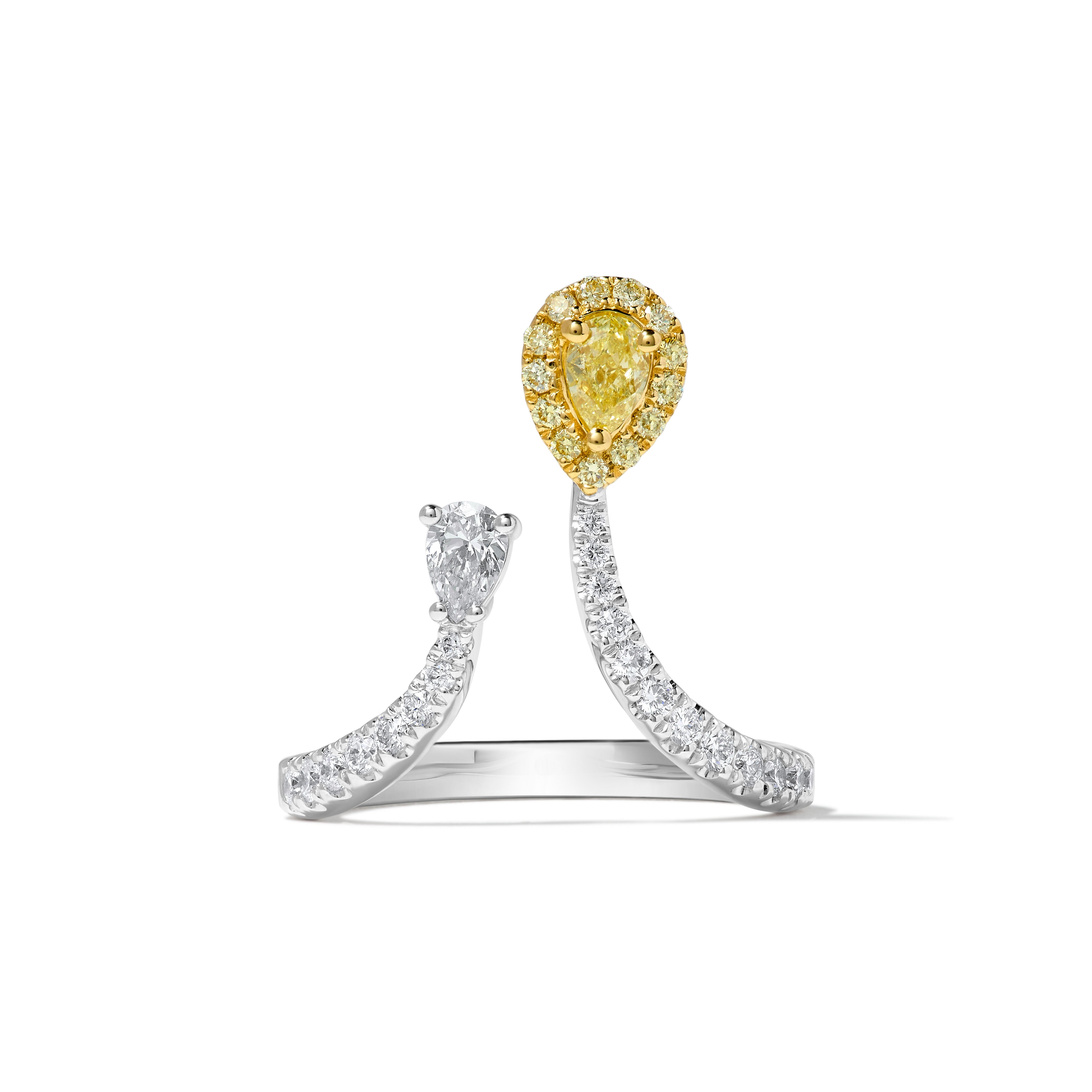 Yellow & White Pear Diamond Ring SR0105GP