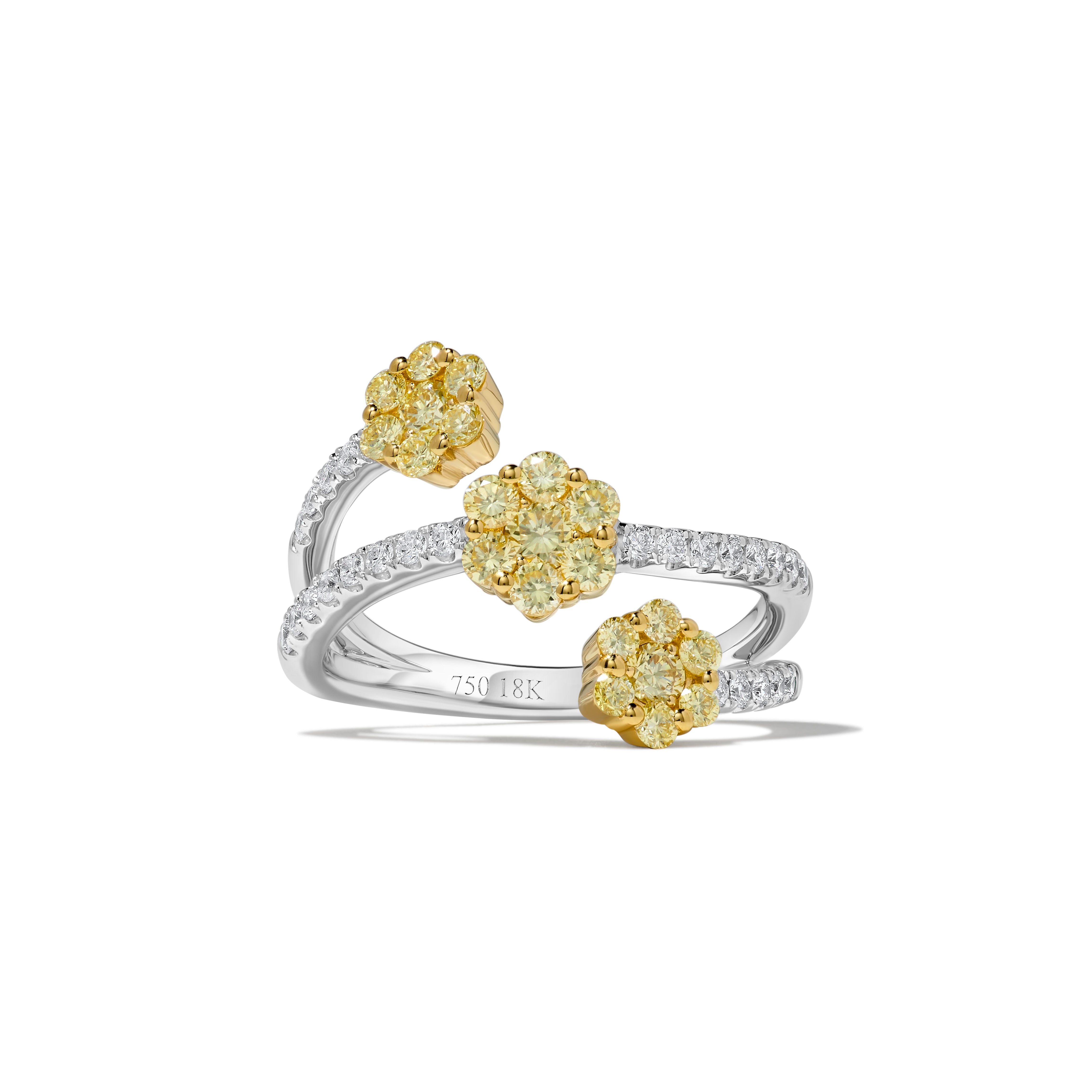Yellow & White Round Diamond Ring SR0107GP