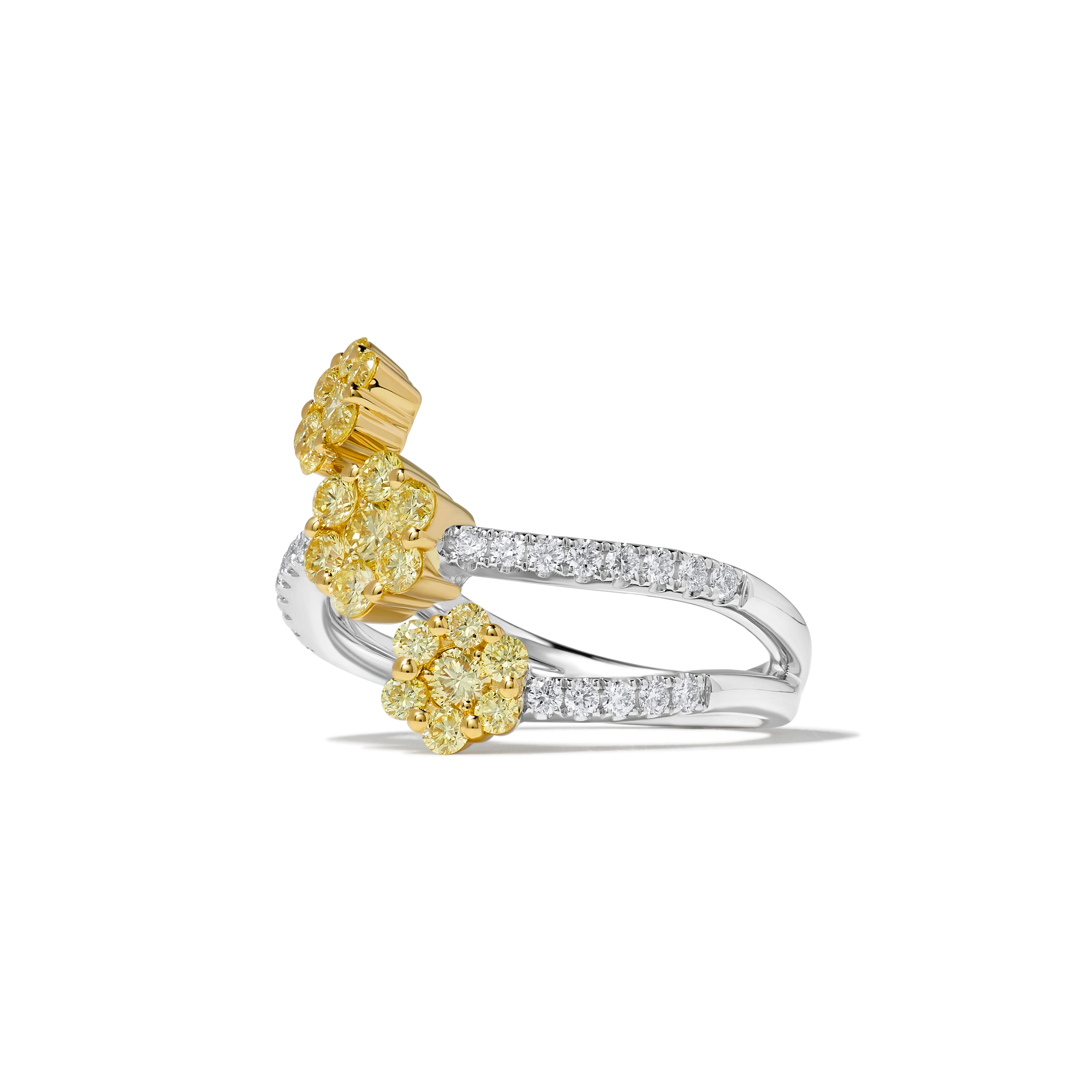 Yellow & White Round Diamond Ring SR0107GP