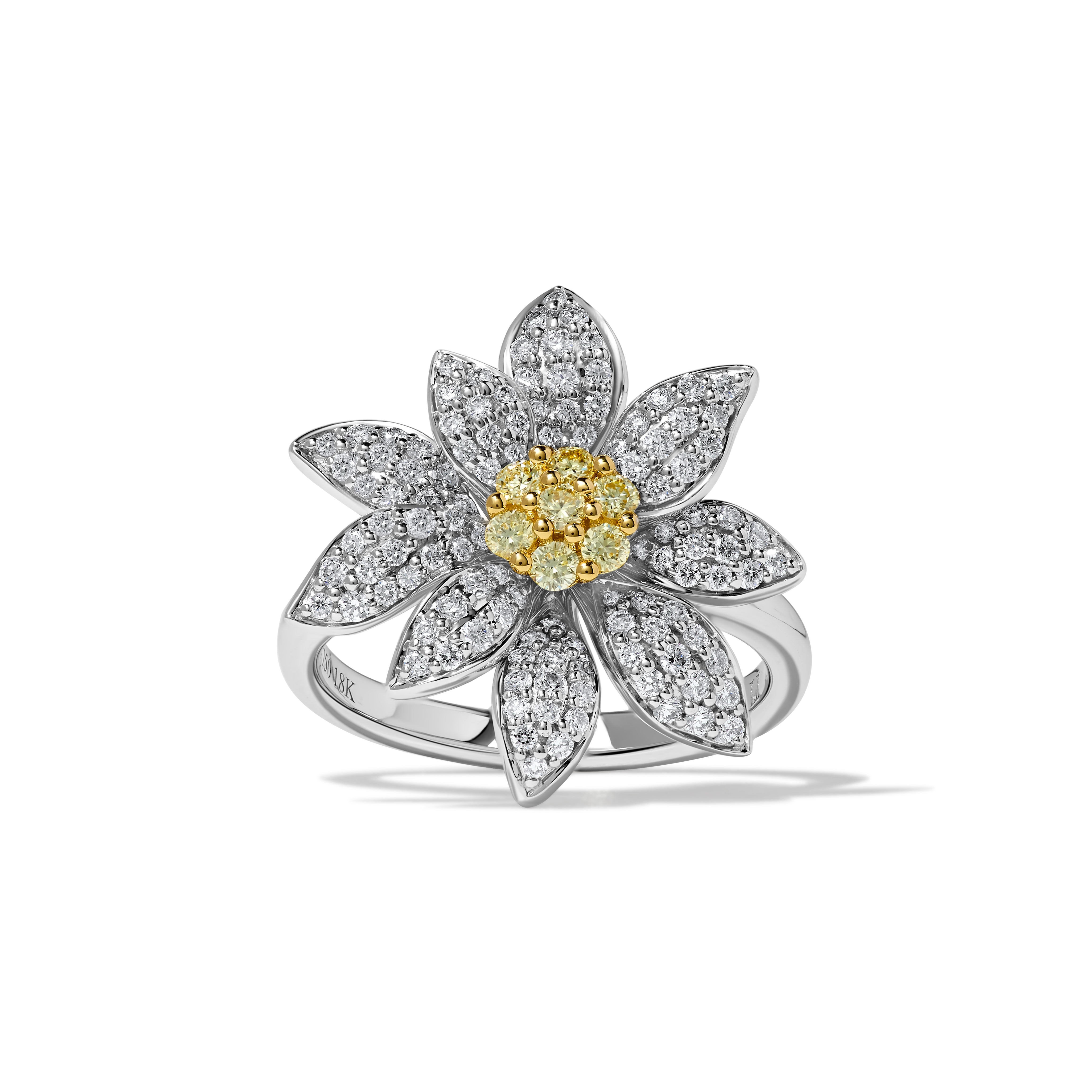 Yellow & White Round Diamond Ring SR0116GP