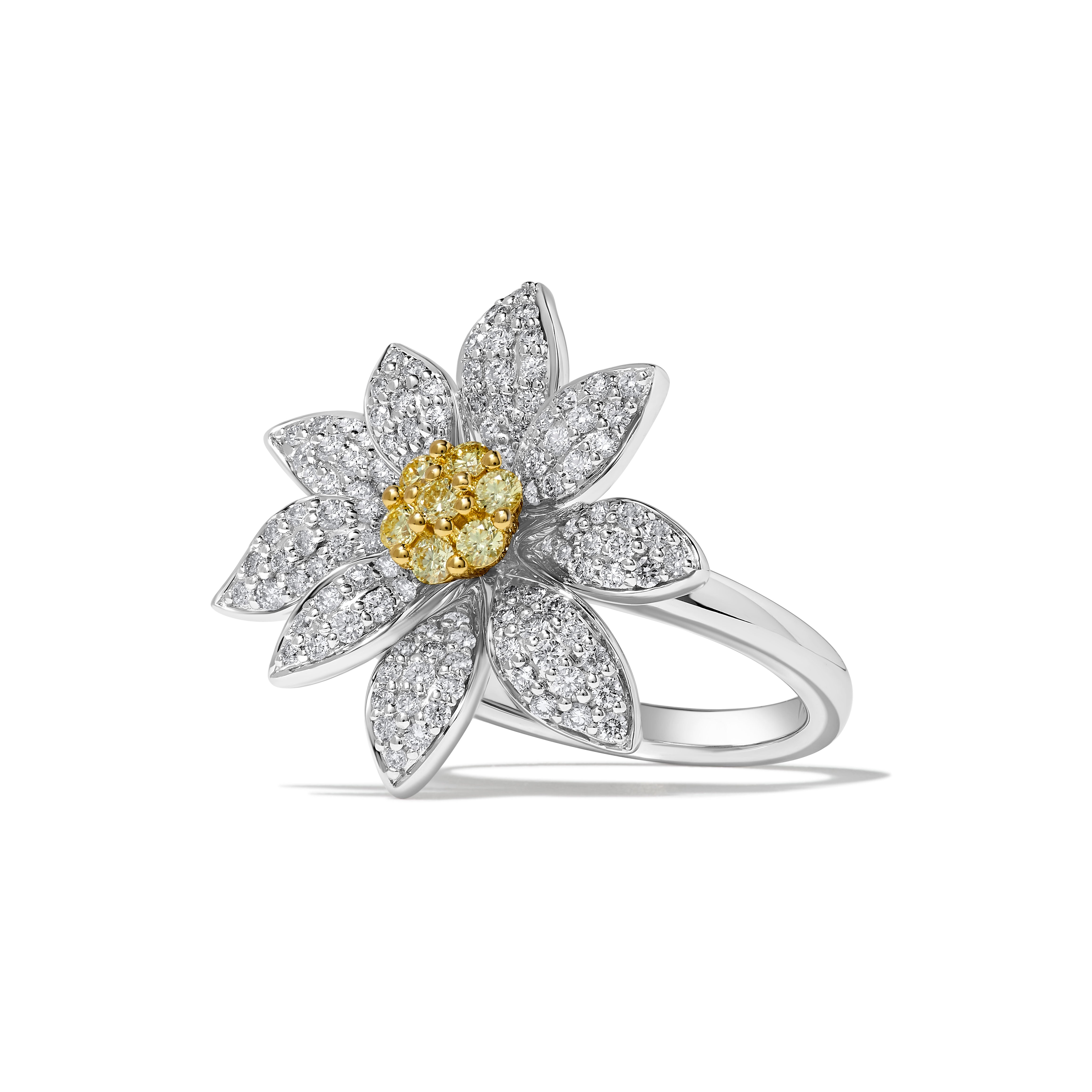 Yellow & White Round Diamond Ring SR0116GP