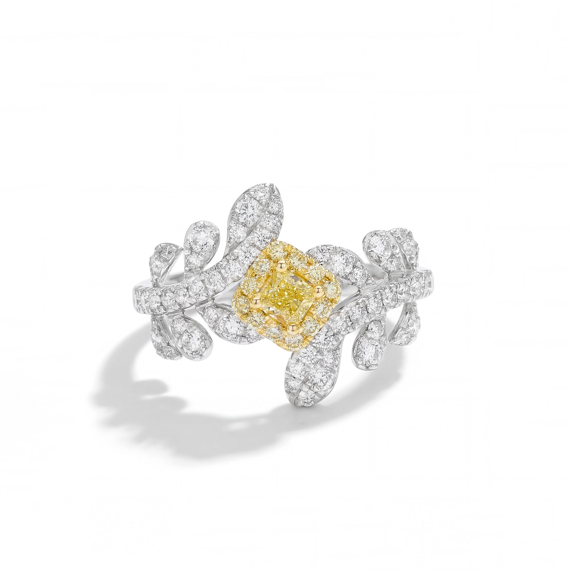 Yellow Cushion Diamond Ring