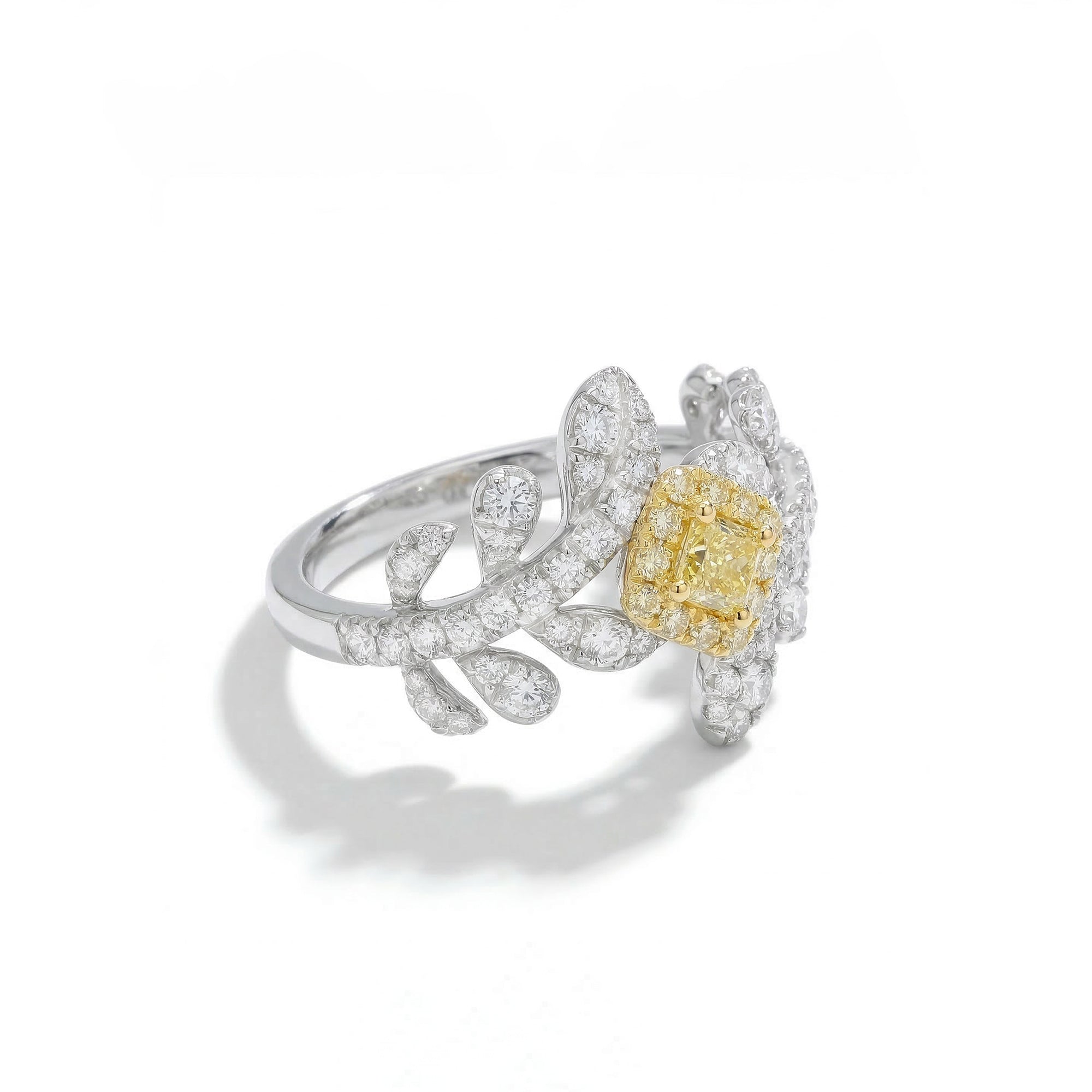 Yellow Cushion Diamond Ring