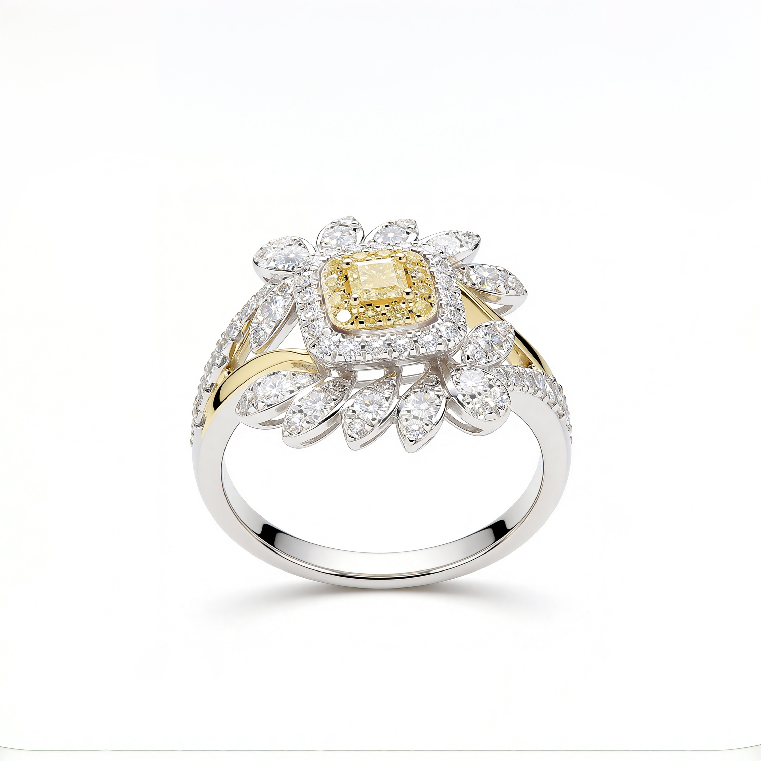 Yellow Cushion Diamond Ring