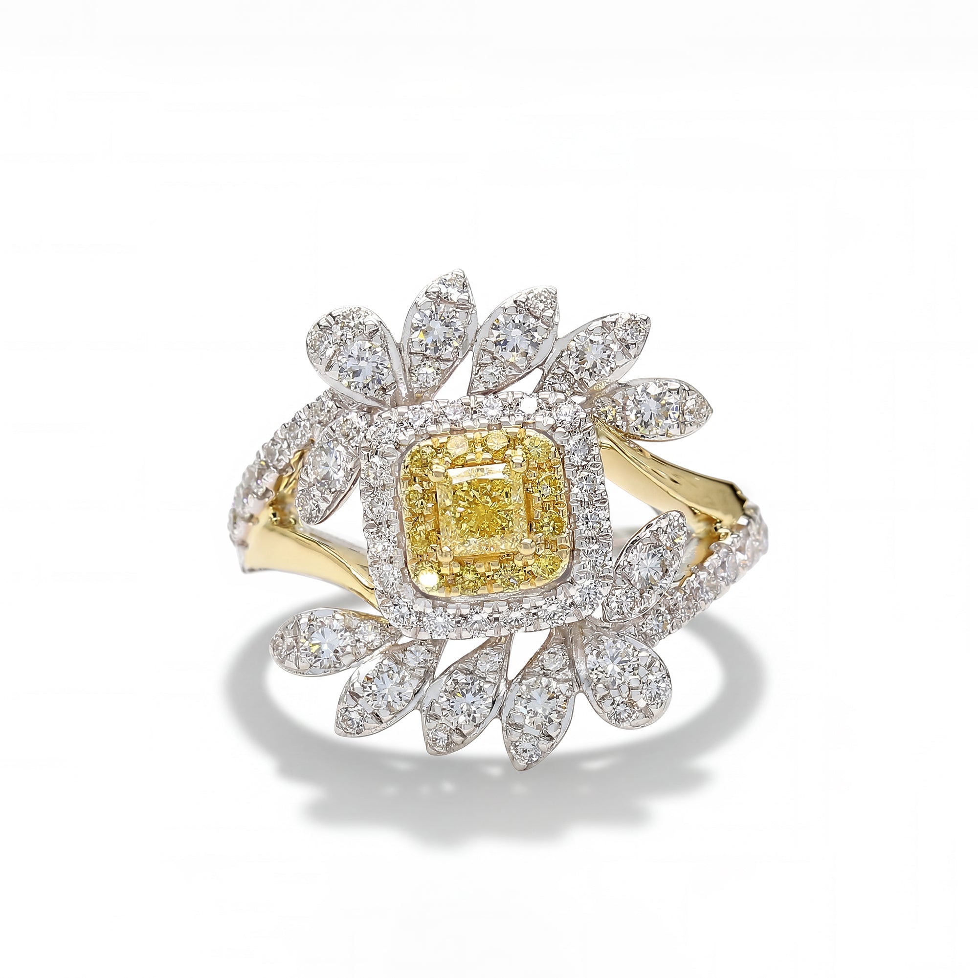 Yellow Cushion Diamond Ring