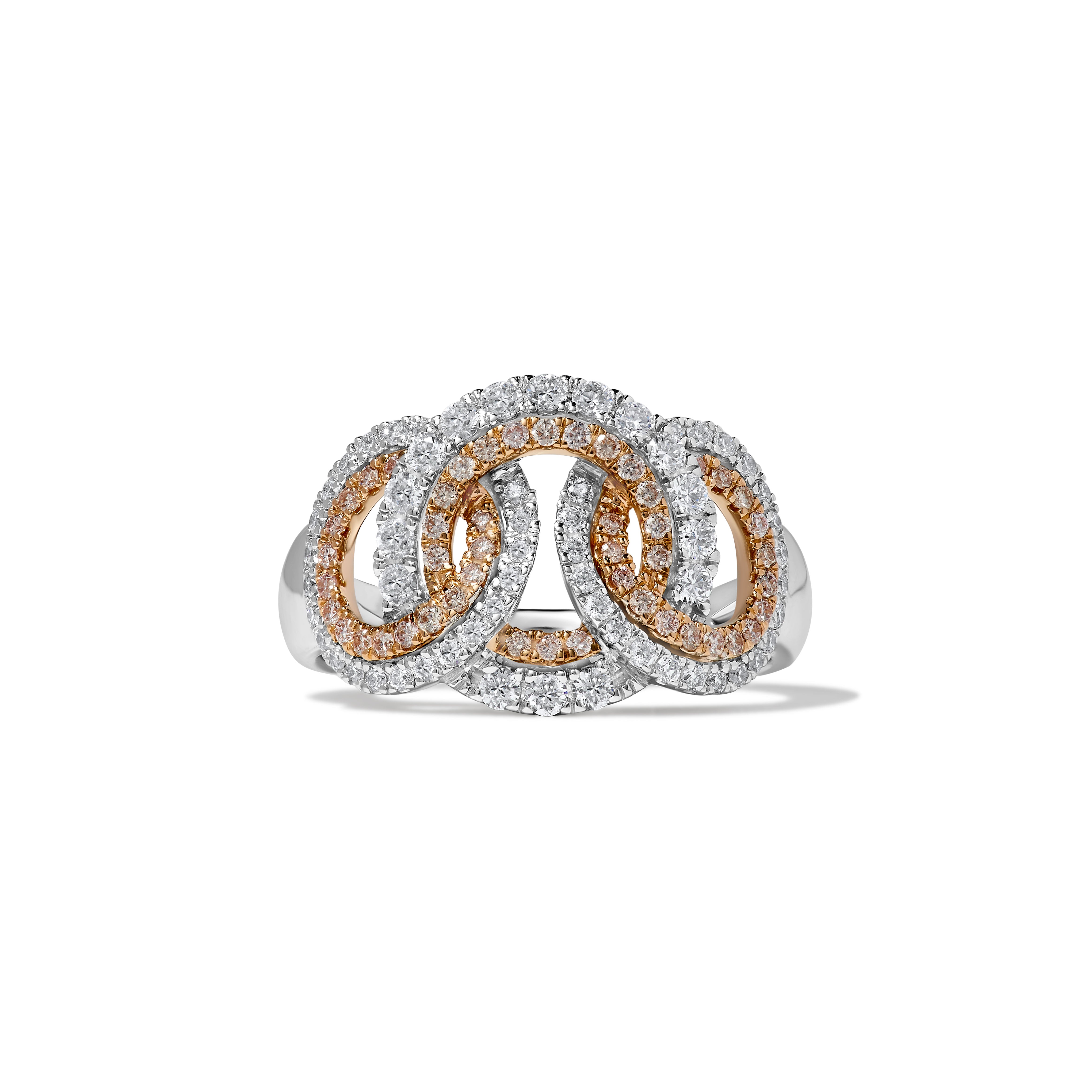 Pink & White Round Diamond Ring SRP002GP
