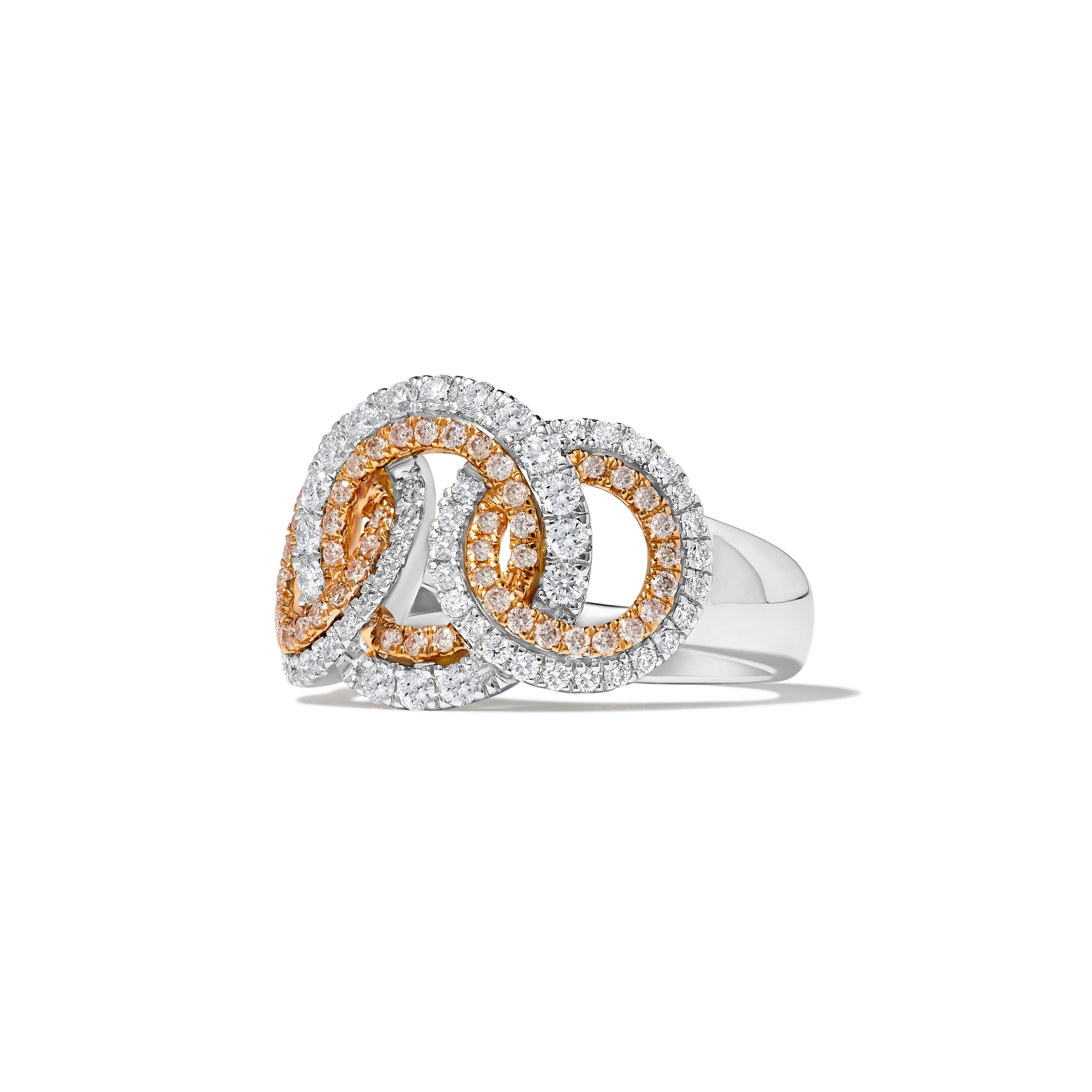 Pink & White Round Diamond Ring SRP002GP