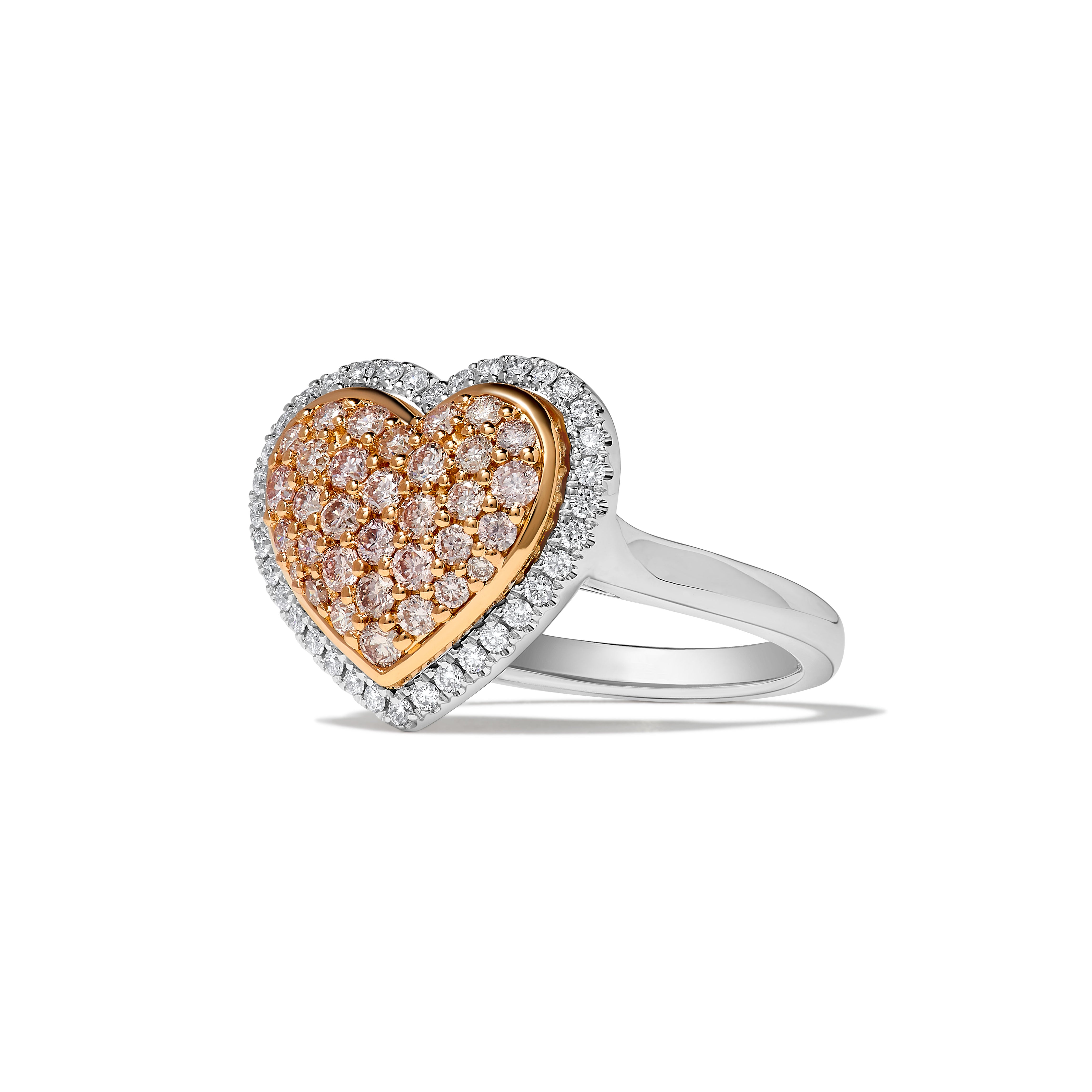 Pink & White Round Diamond Ring SRP005GP