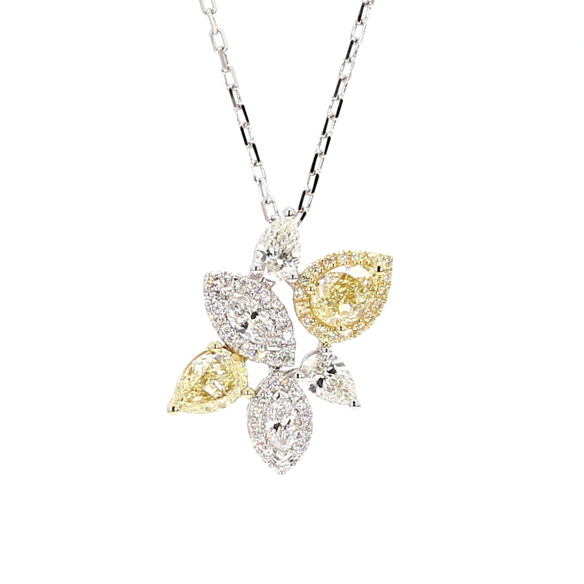 Natural White Pear Diamond Pendant
