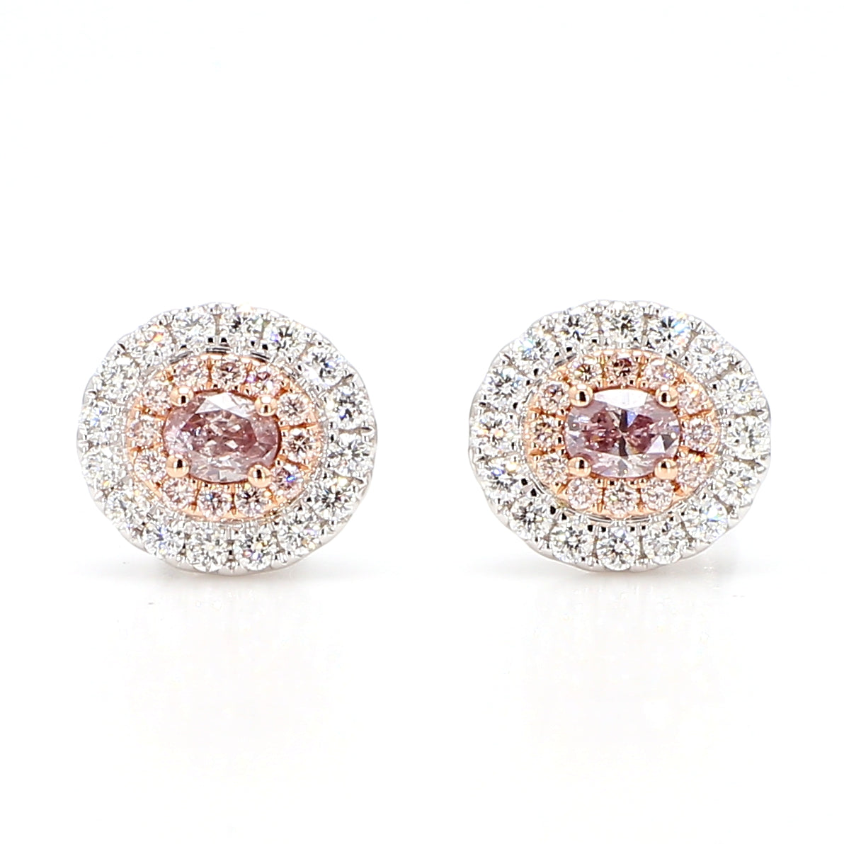 Natural Purple Oval Diamond Earring Gia Certified