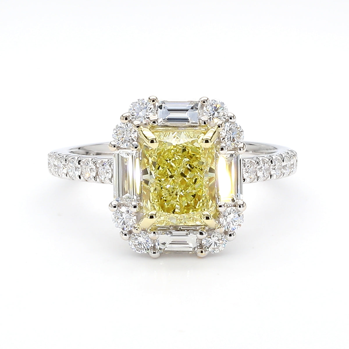 Natural Yellow Radiant Diamond Ring | GIA Certified