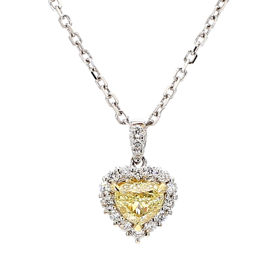 Natural Yellow Heart Diamond Pendant