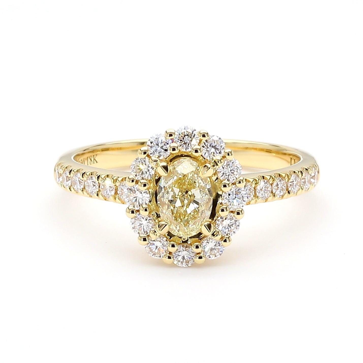 Natural Yellow Oval Diamond Ring