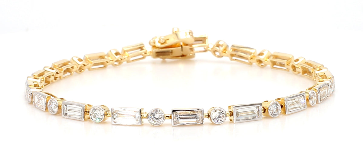 Natural White Baguette Diamond Bracelet