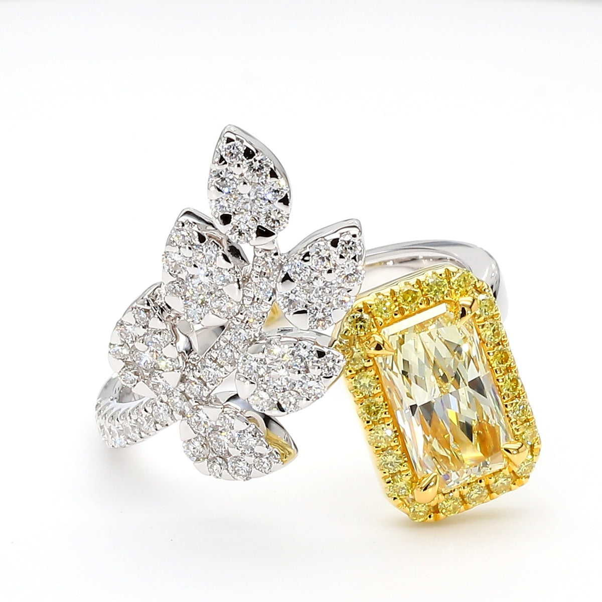 Natural Yellow Radiant Diamond Ring | GIA Certified
