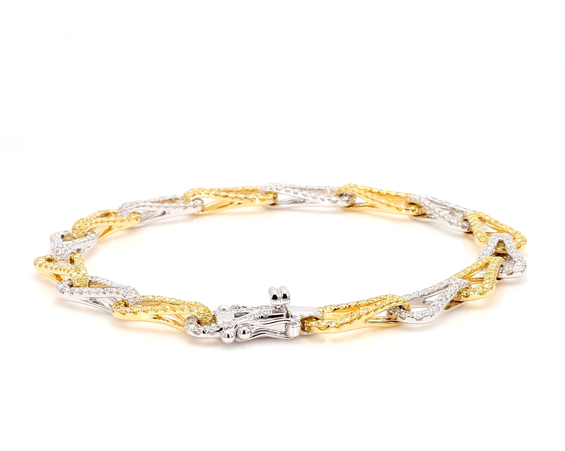 Natural Yellow Round Diamond Bracelet