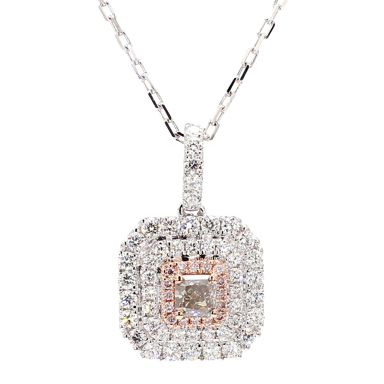 Natural Green Radiant Diamond Pendant GIA Certified product image 1