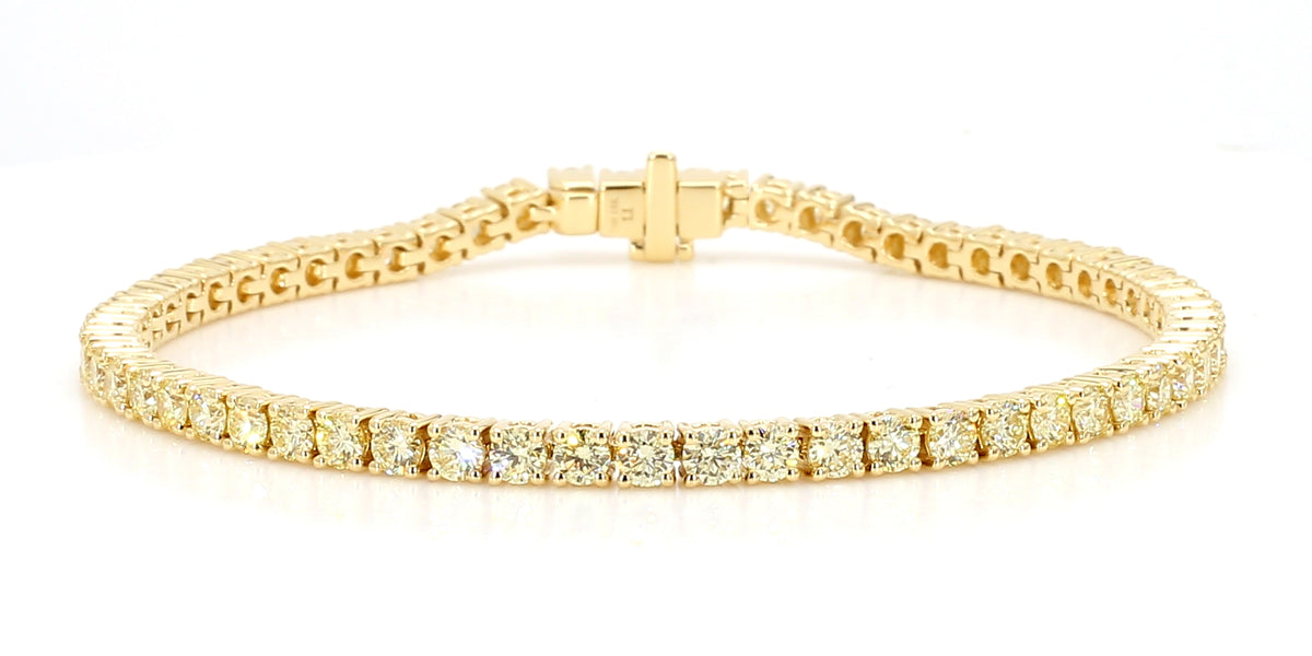 Natural Yellow Round Diamond Bracelet