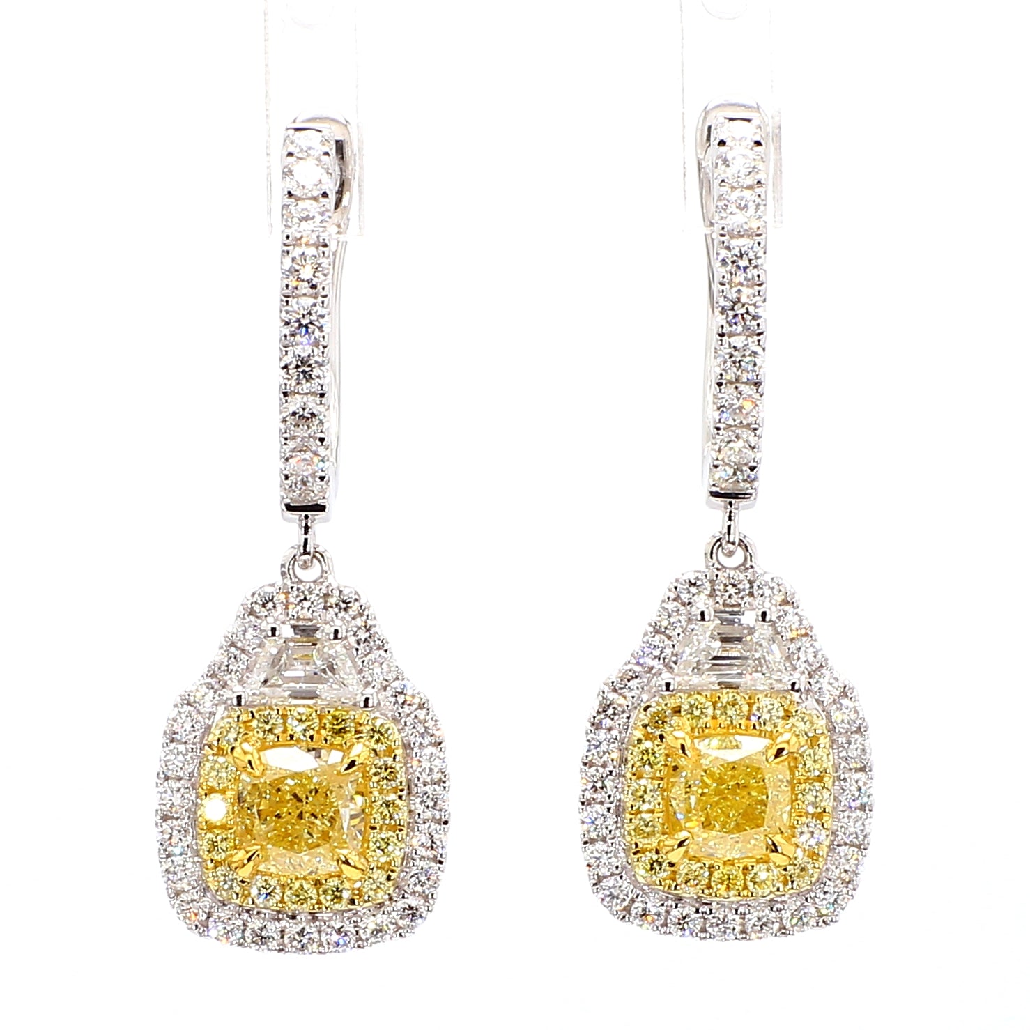 Natural Yellow Cushion Diamond Earring GIA Certified product image 1