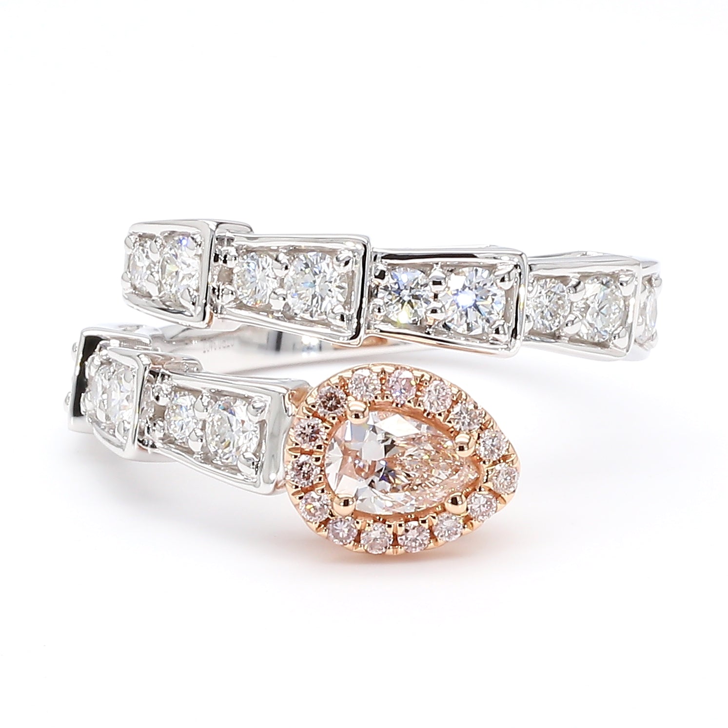 Natural Pink Pear Diamond Ring Gia Certified