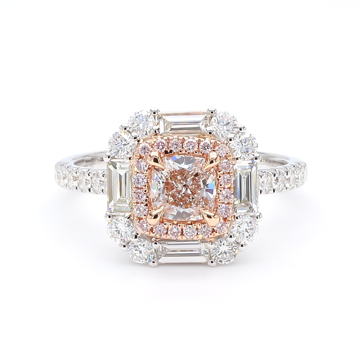 Natural Purple Cushion Diamond Ring Gia Certified