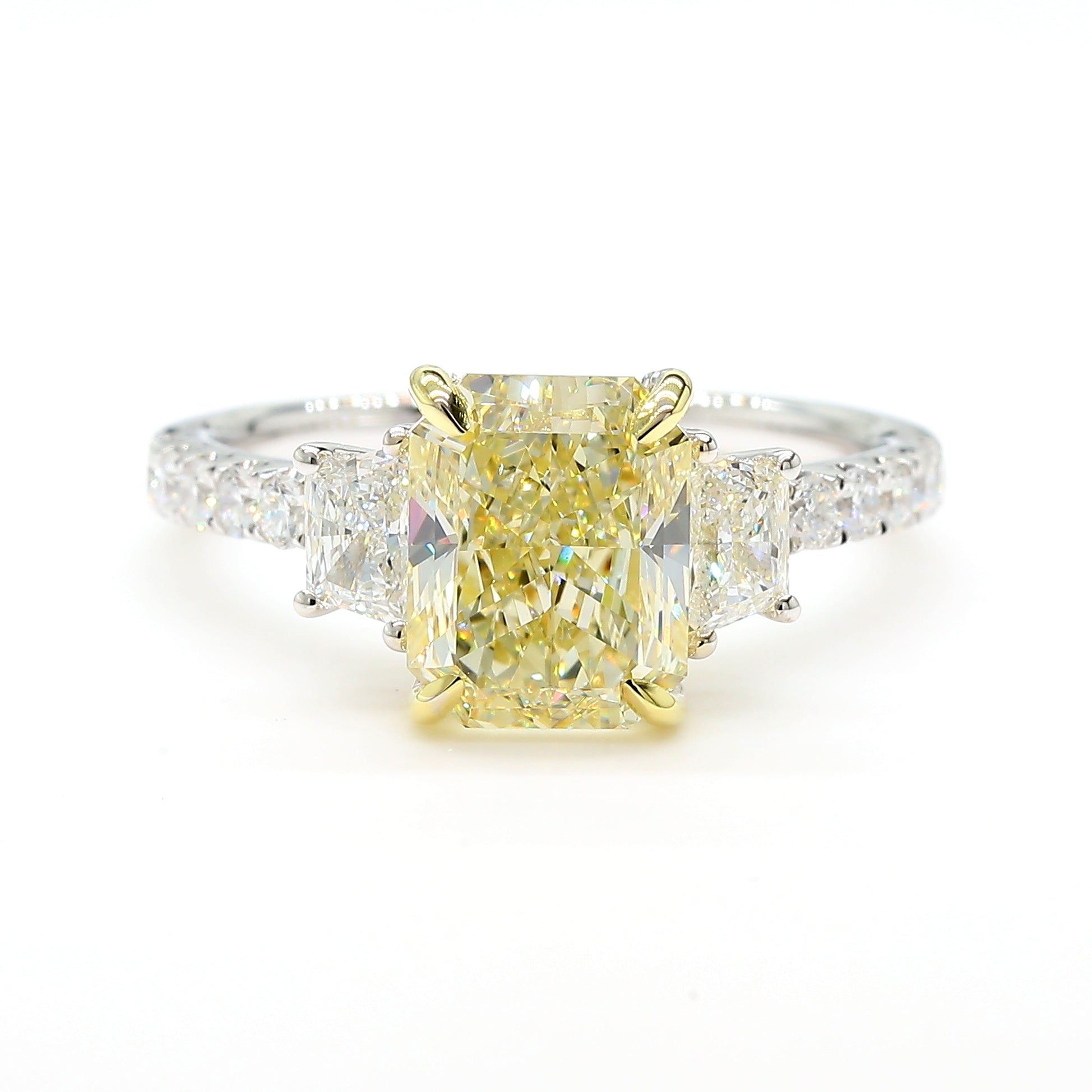 Natural Yellow Radiant Diamond Ring GIA Certified product image 1