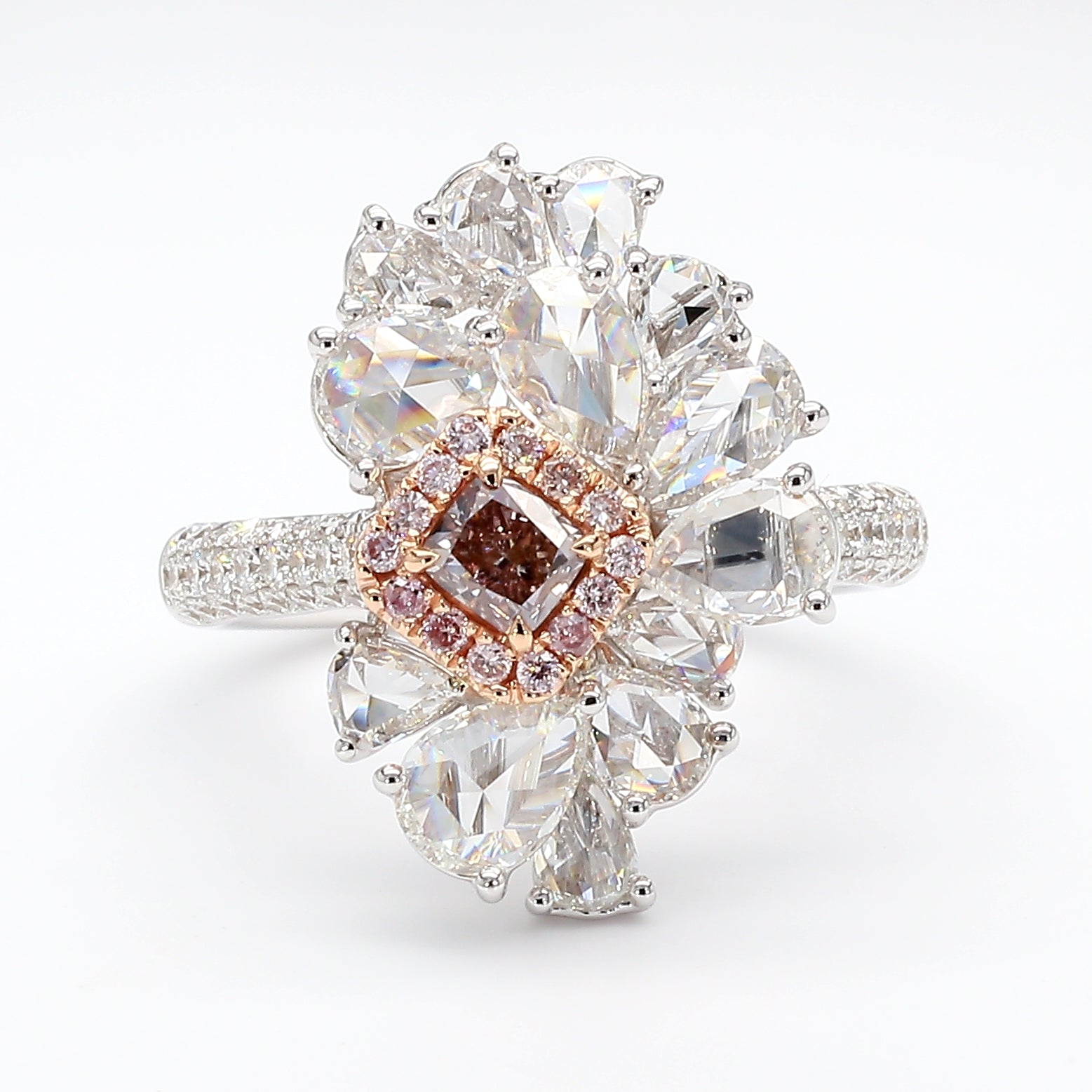 Natural Pink Cushion Diamond Ring Gia Certified
