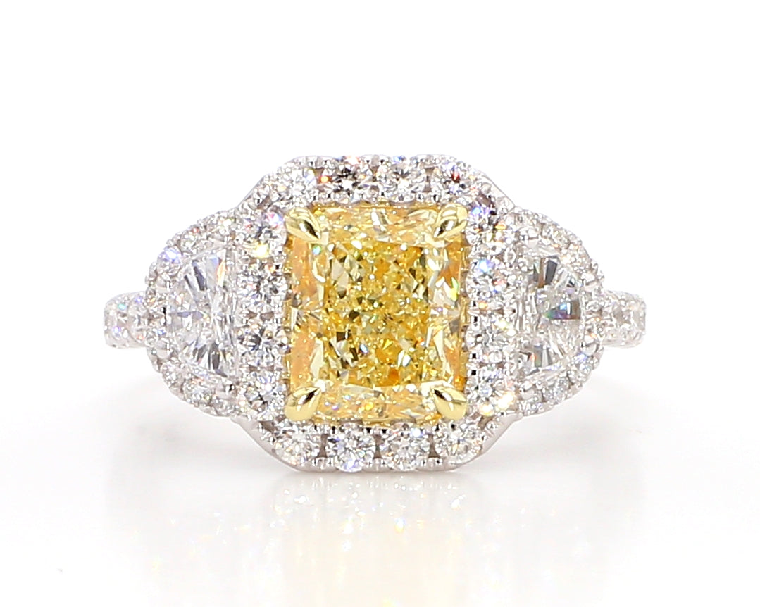 Natural Yellow Radiant Diamond Ring GIA Certified product image 1