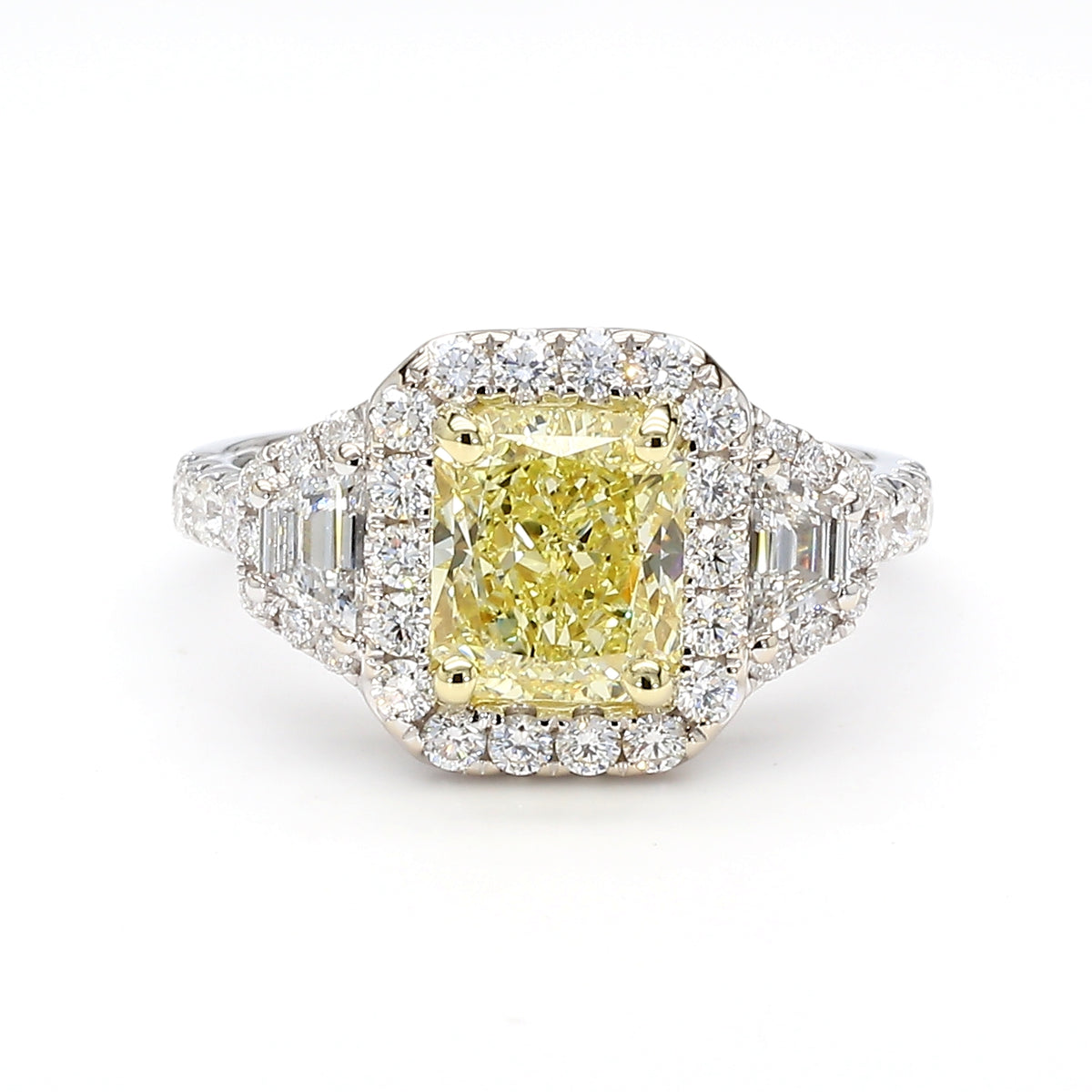 Natural Yellow Radiant Diamond Ring | GIA Certified
