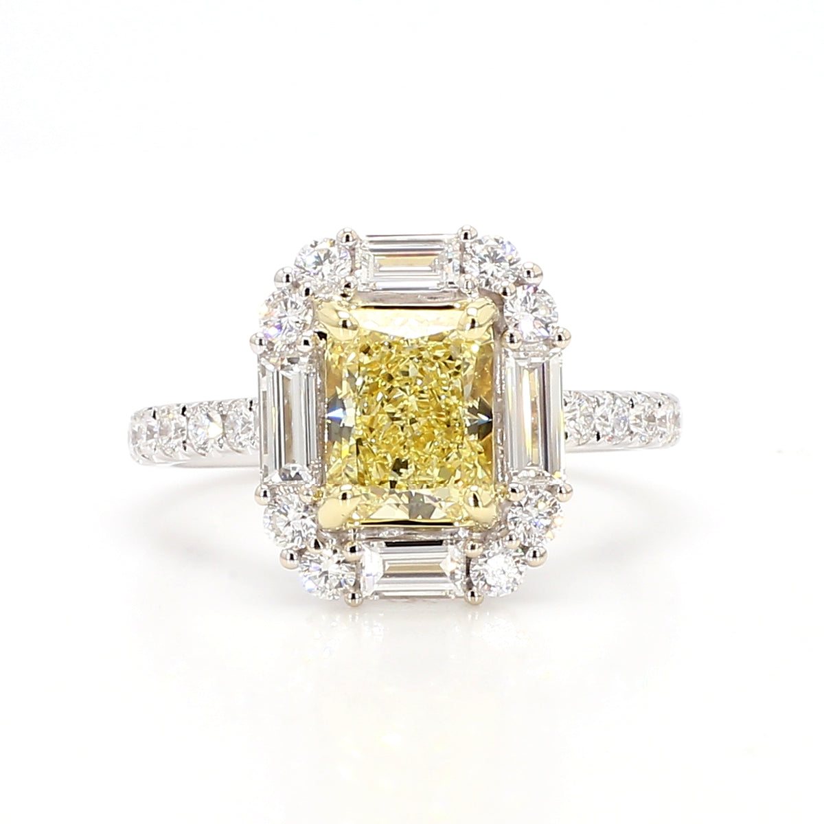 Natural Yellow Radiant Diamond Ring | GIA Certified