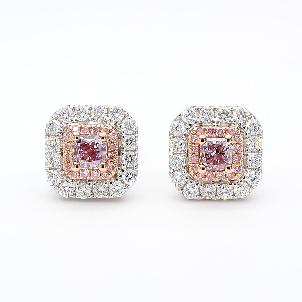 Natural Purple Radiant Diamond Earring | GIA Certified