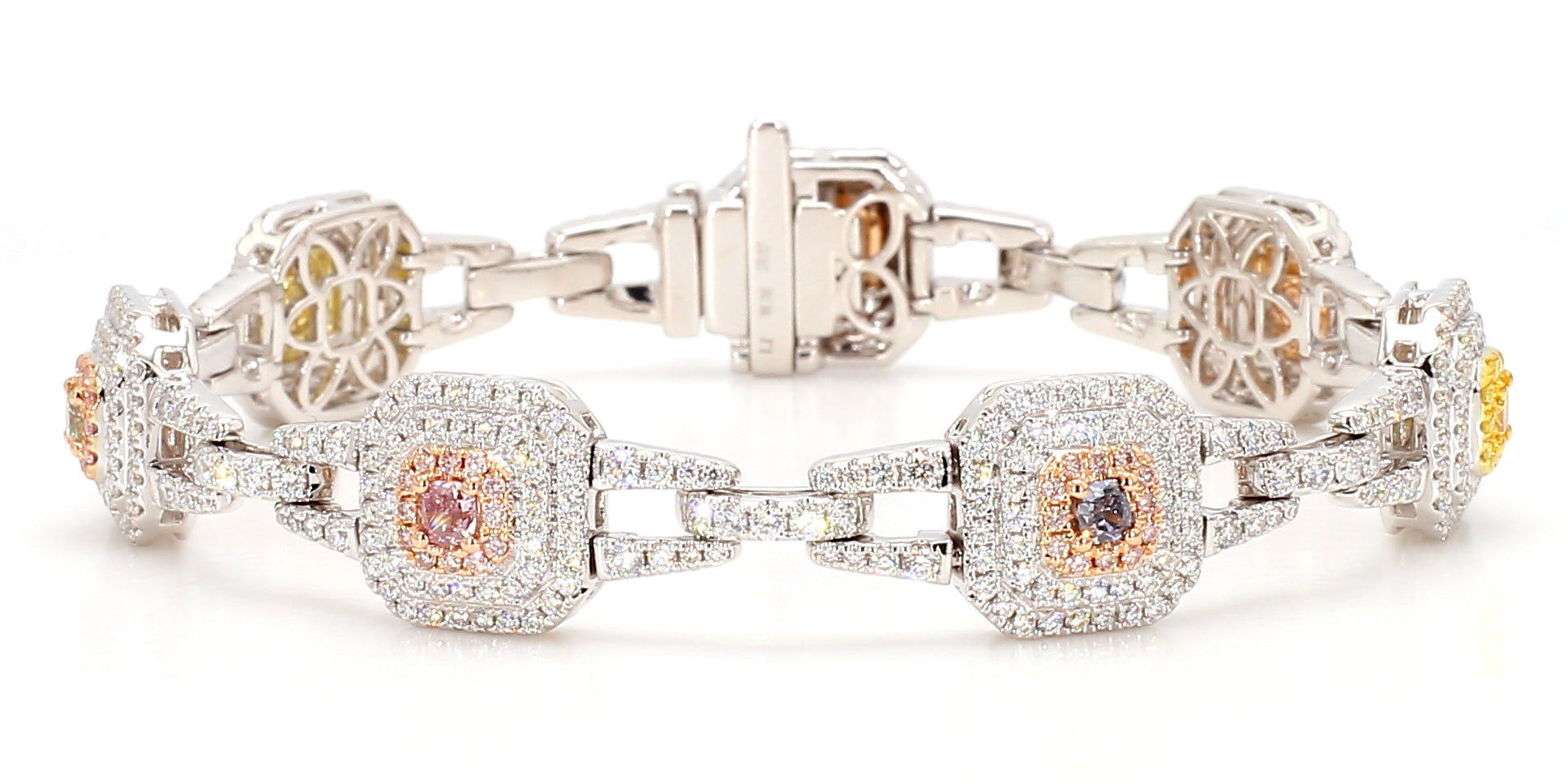 Natural Violet Cushion Diamond Bracelet Gia Certified