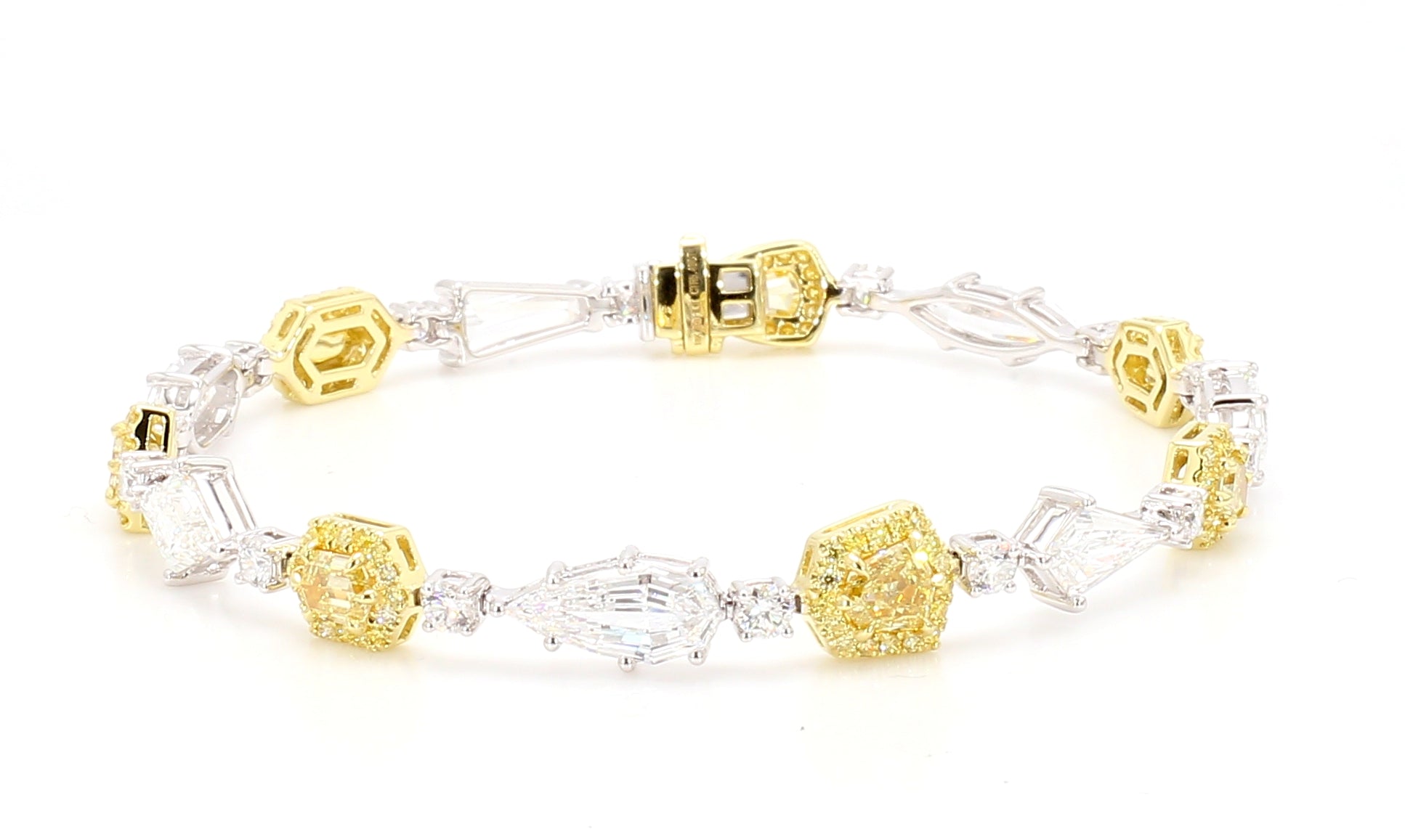 Natural White Oval Diamond Bracelet Gia Certified
