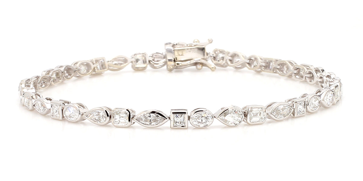 Natural White Emerald Diamond Bracelet