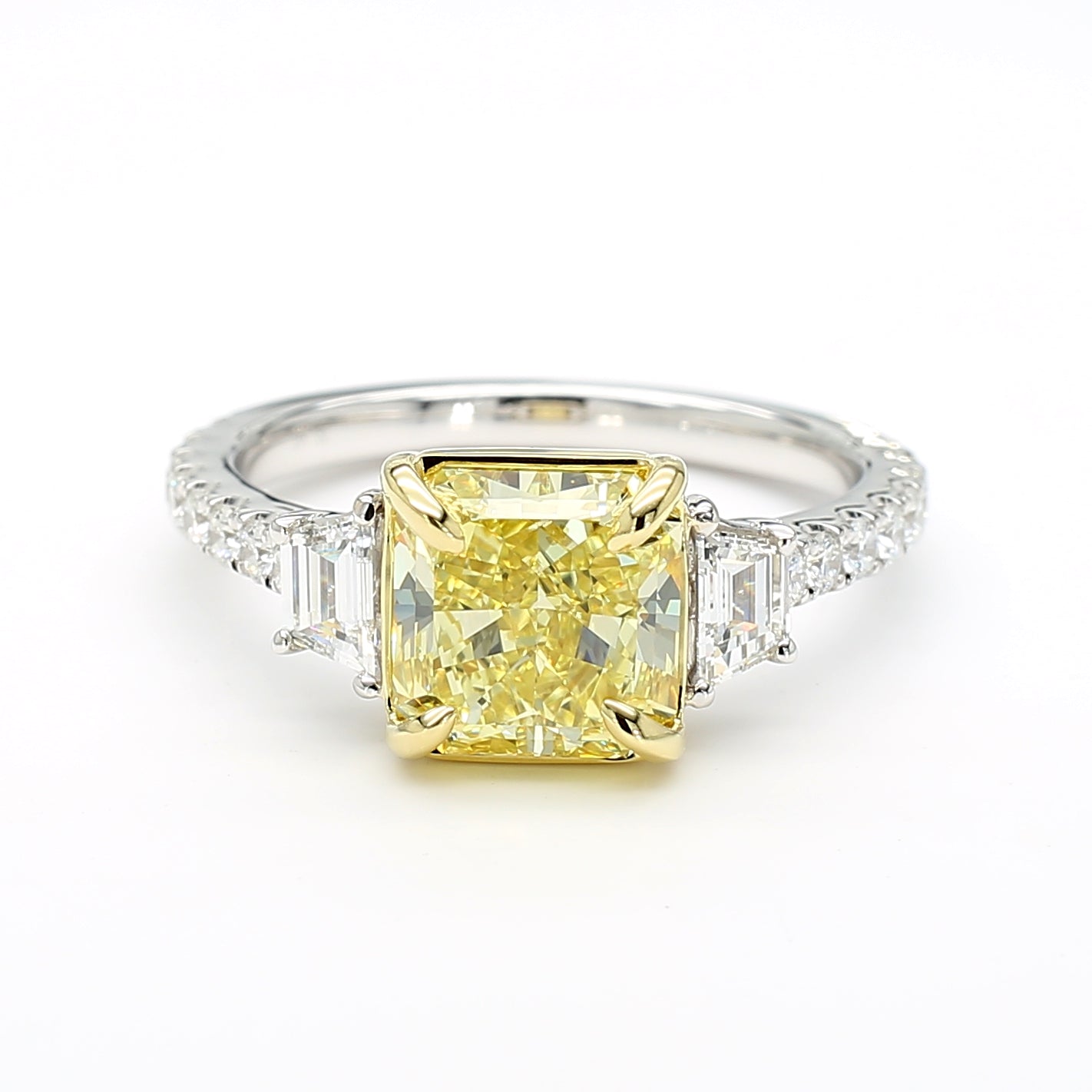 Natural Yellow Radiant Diamond Ring GIA Certified product image 1