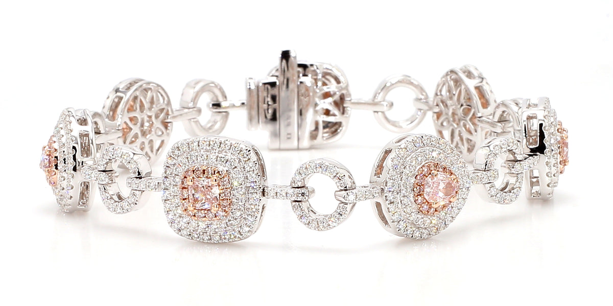 Natural Pink Heart Diamond Bracelet | GIA Certified