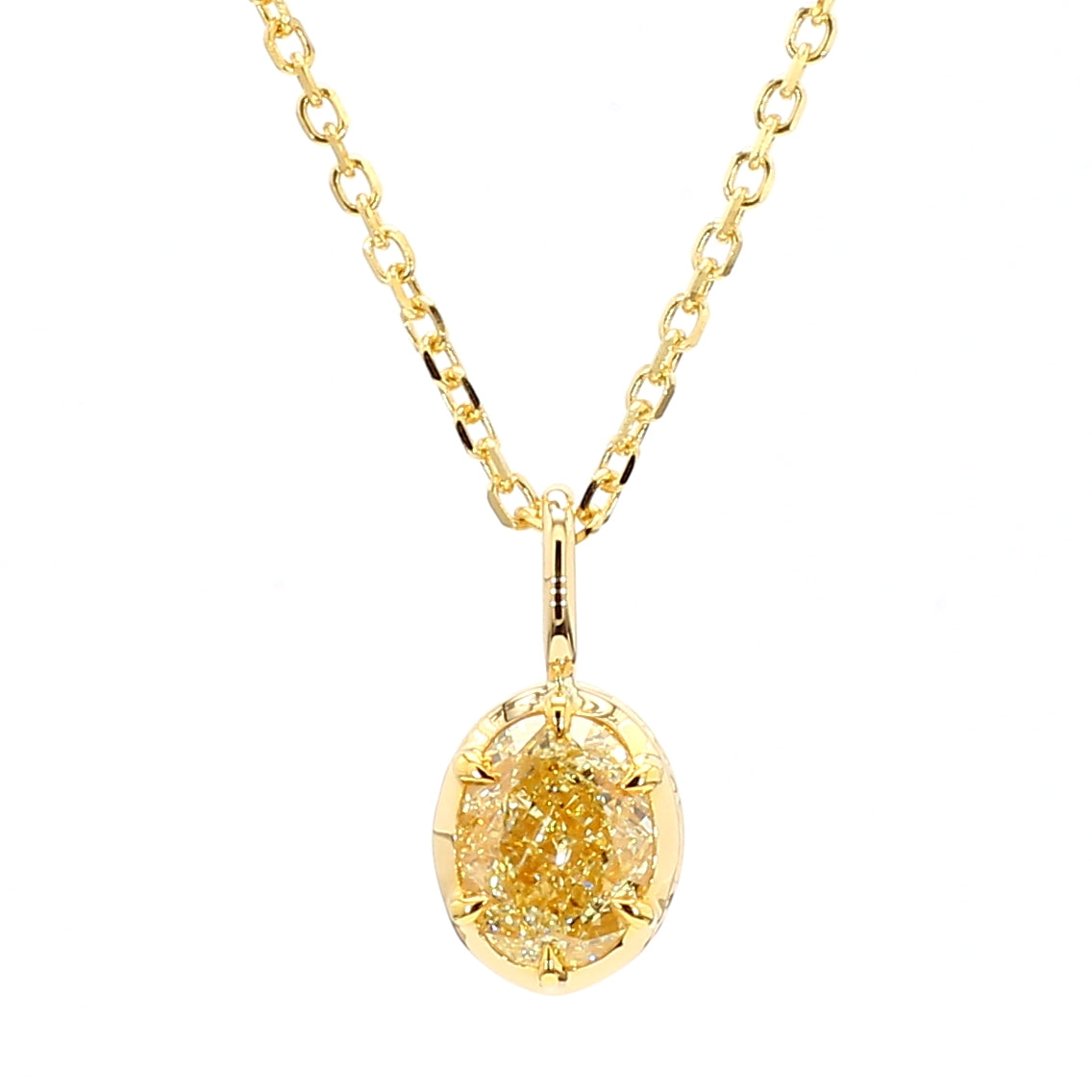 Natural Yellow Oval Diamond Pendant GIA Certified product image 1