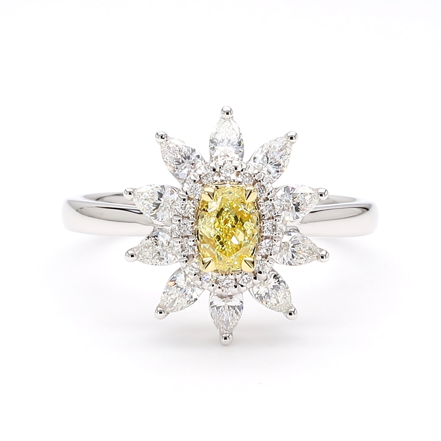Natural Yellow Oval Diamond Ring