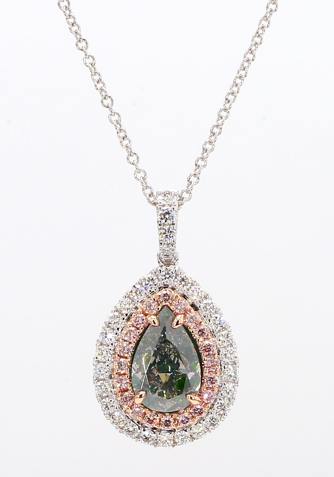 Natural Gray Pear Diamond Pendant GIA Certified product image 1