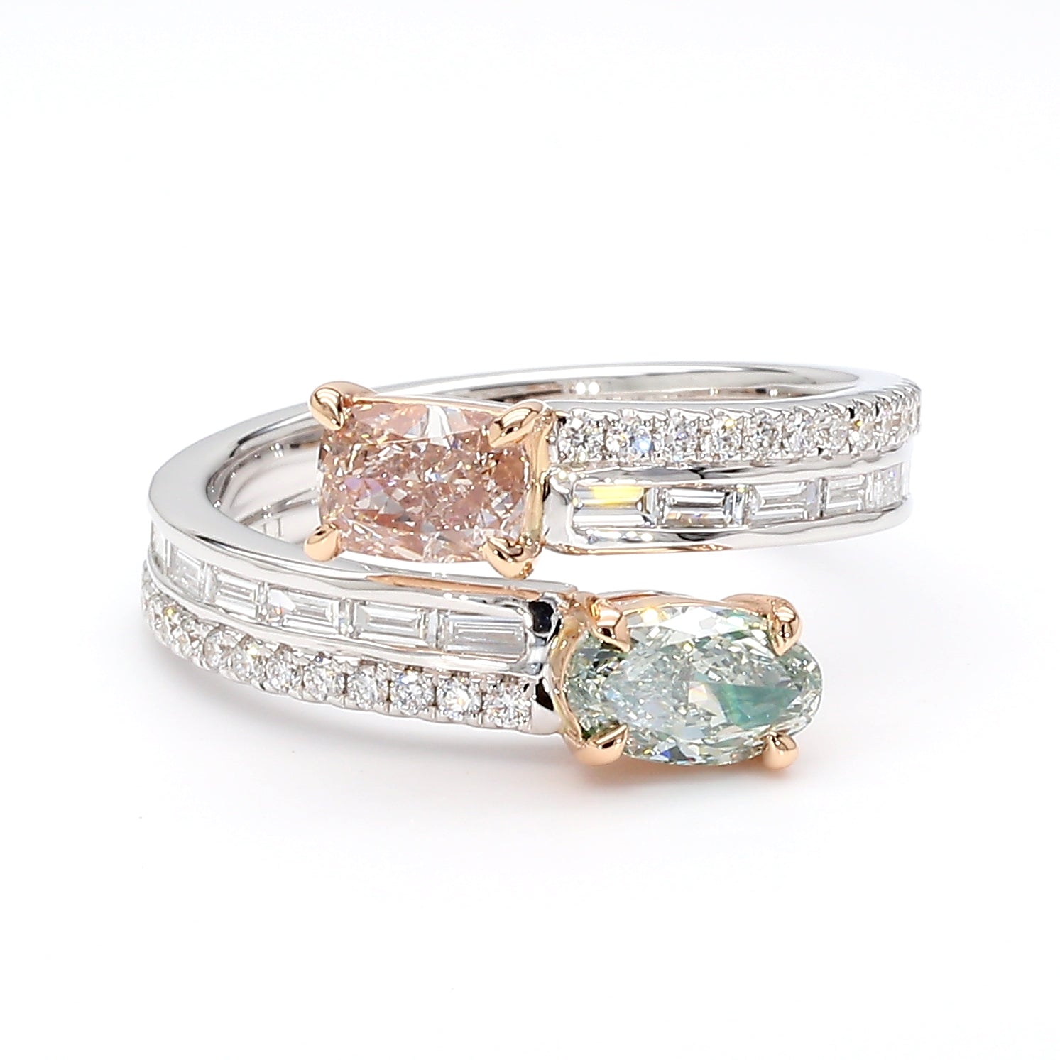 Natural Green Oval Diamond Ring Gia Certified