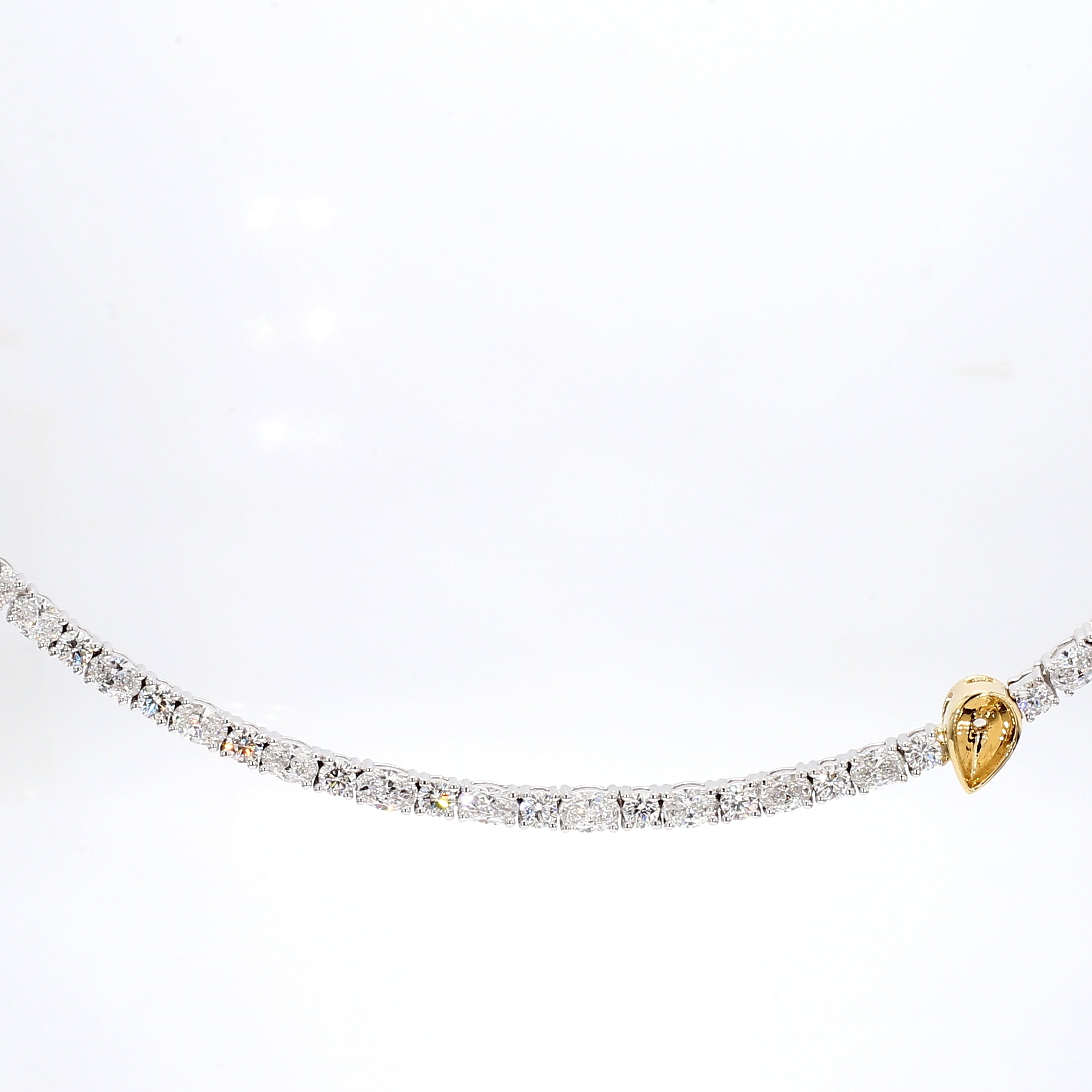 Natural Yellow Pear Diamond Necklace Gia Certified